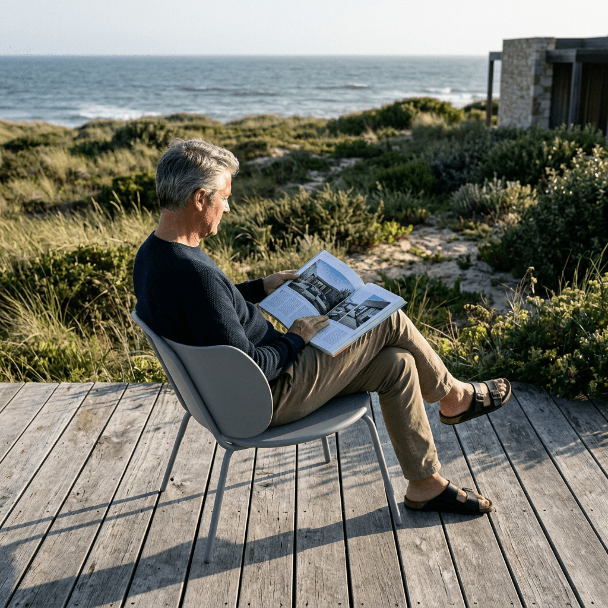 Fauteuil Lounge Swim - Gris galet - bibelo