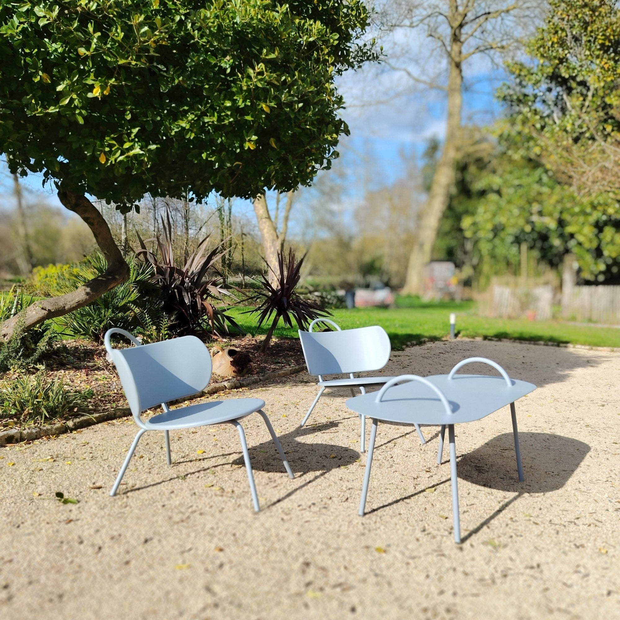 Table Basse Swim 117,5x49cm - Gris Galet - bibelo