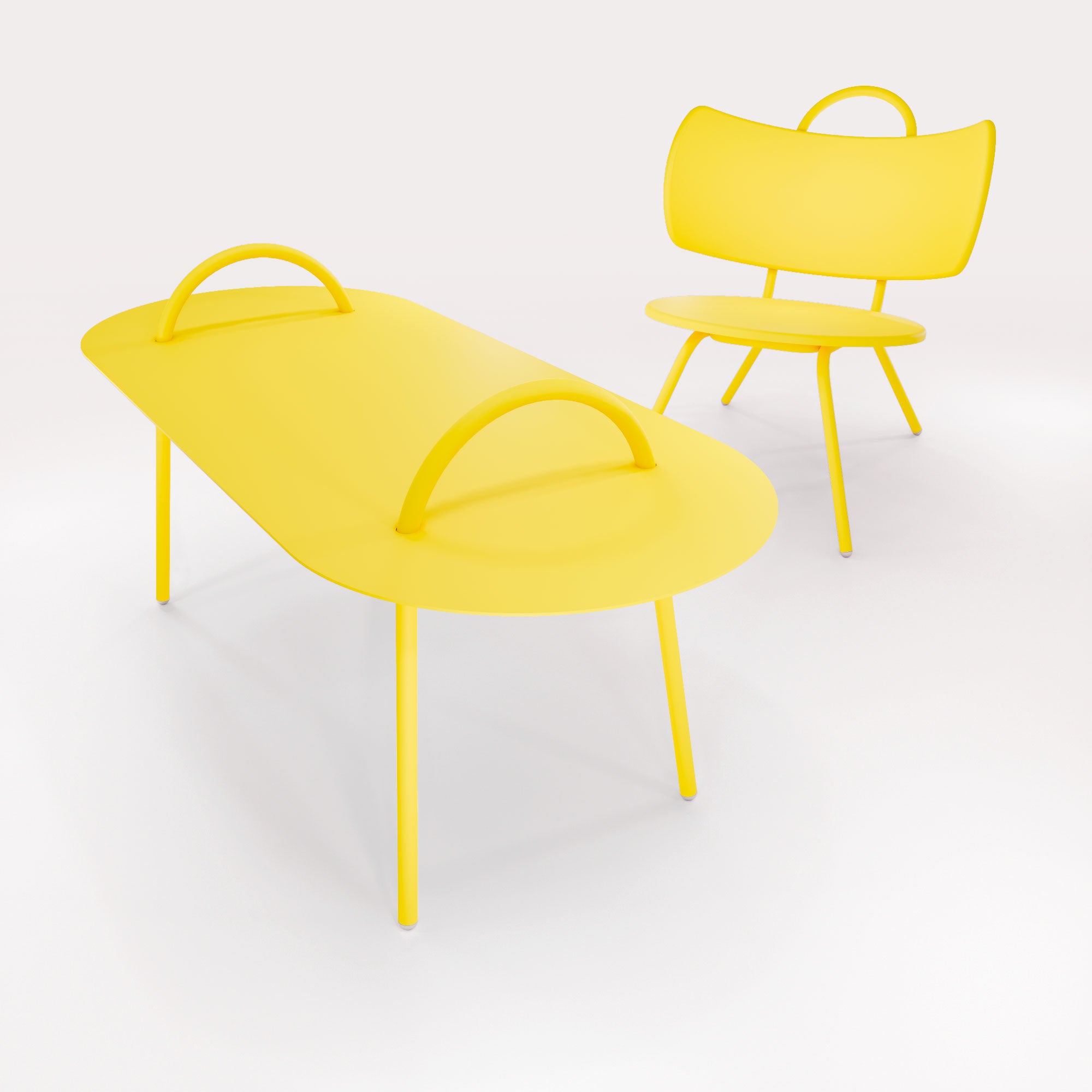 Table Basse Swim 117,5x49cm - Jaune Cédrat - bibelo