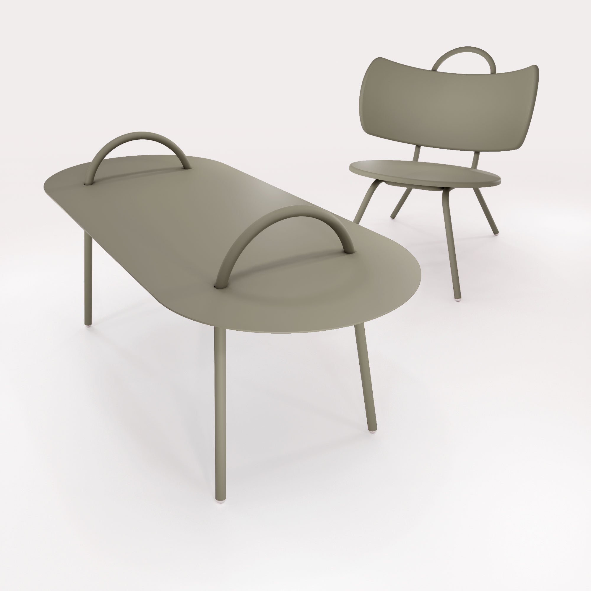 Table Basse Swim 117,5x49cm - Kaki Cendre - bibelo