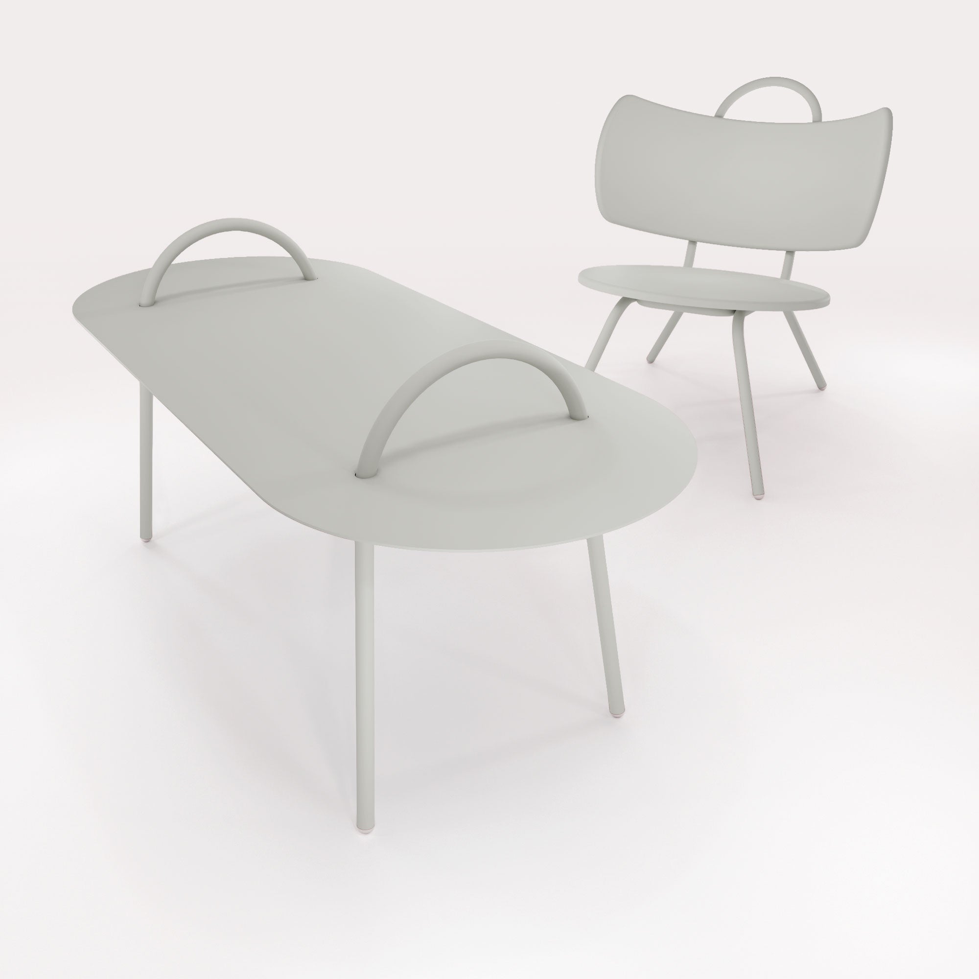 Table Basse Swim 117,5x49cm - Gris Galet - bibelo