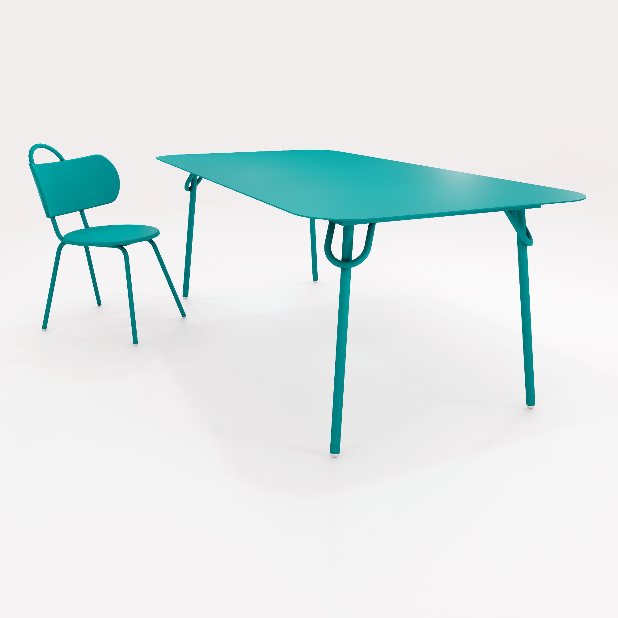 Table Swim 200x100cm - H75cm - Bleu Horizon - bibelo
