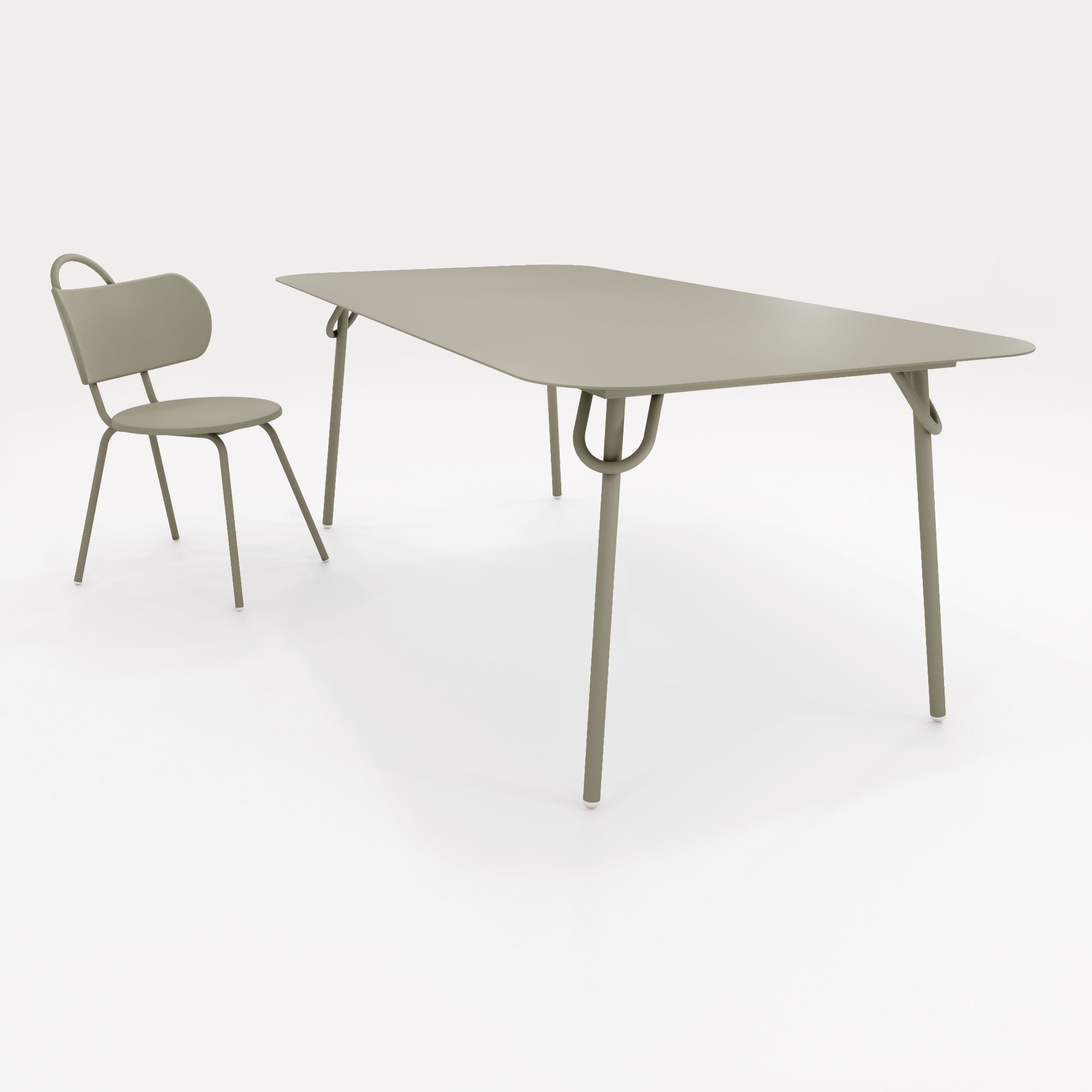 Table Swim 200x100cm - H75cm - Kaki Cendre - bibelo
