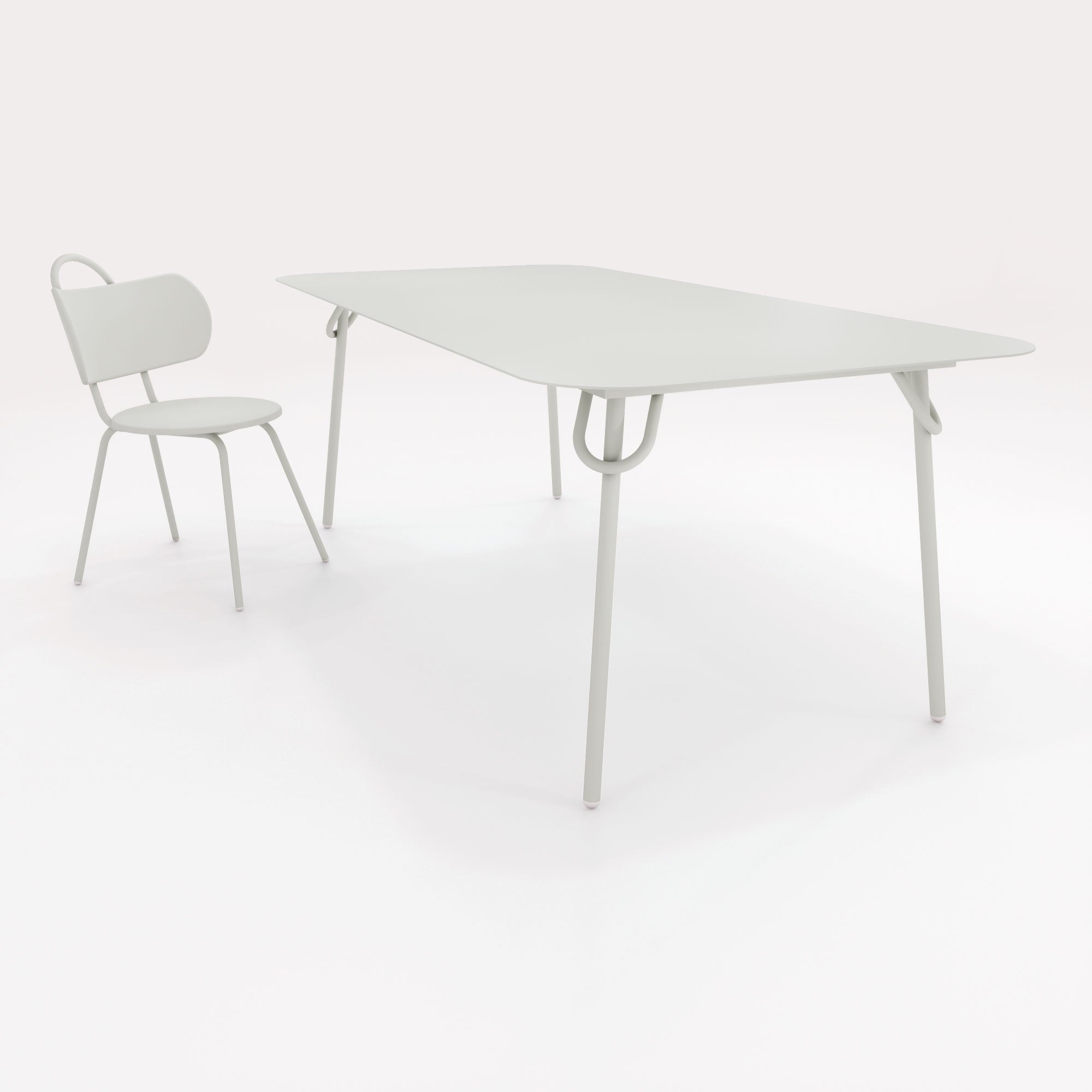 Table Swim 200x100cm - H75cm - Gris Galet - bibelo