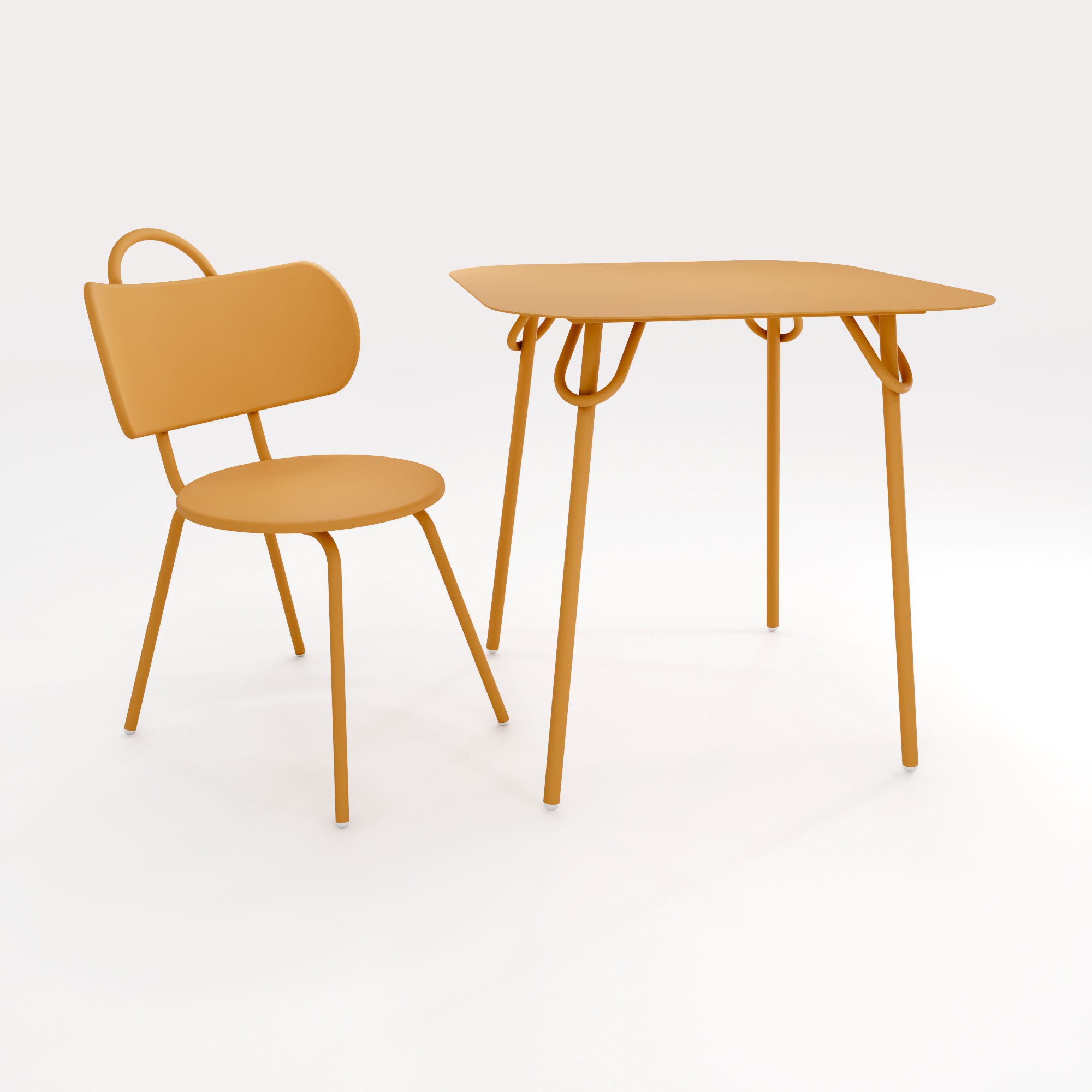 Table Duo Swim 75x75cm - H75cm - Lin Doré - bibelo