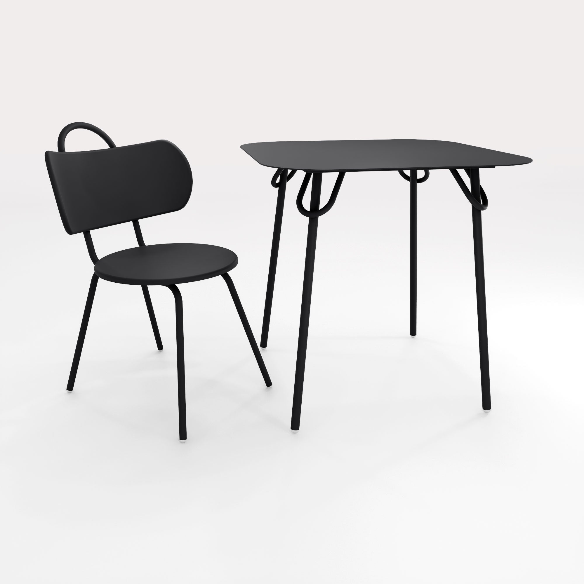 Table Duo Swim 75x75cm - H75cm - Noir Iconique - bibelo