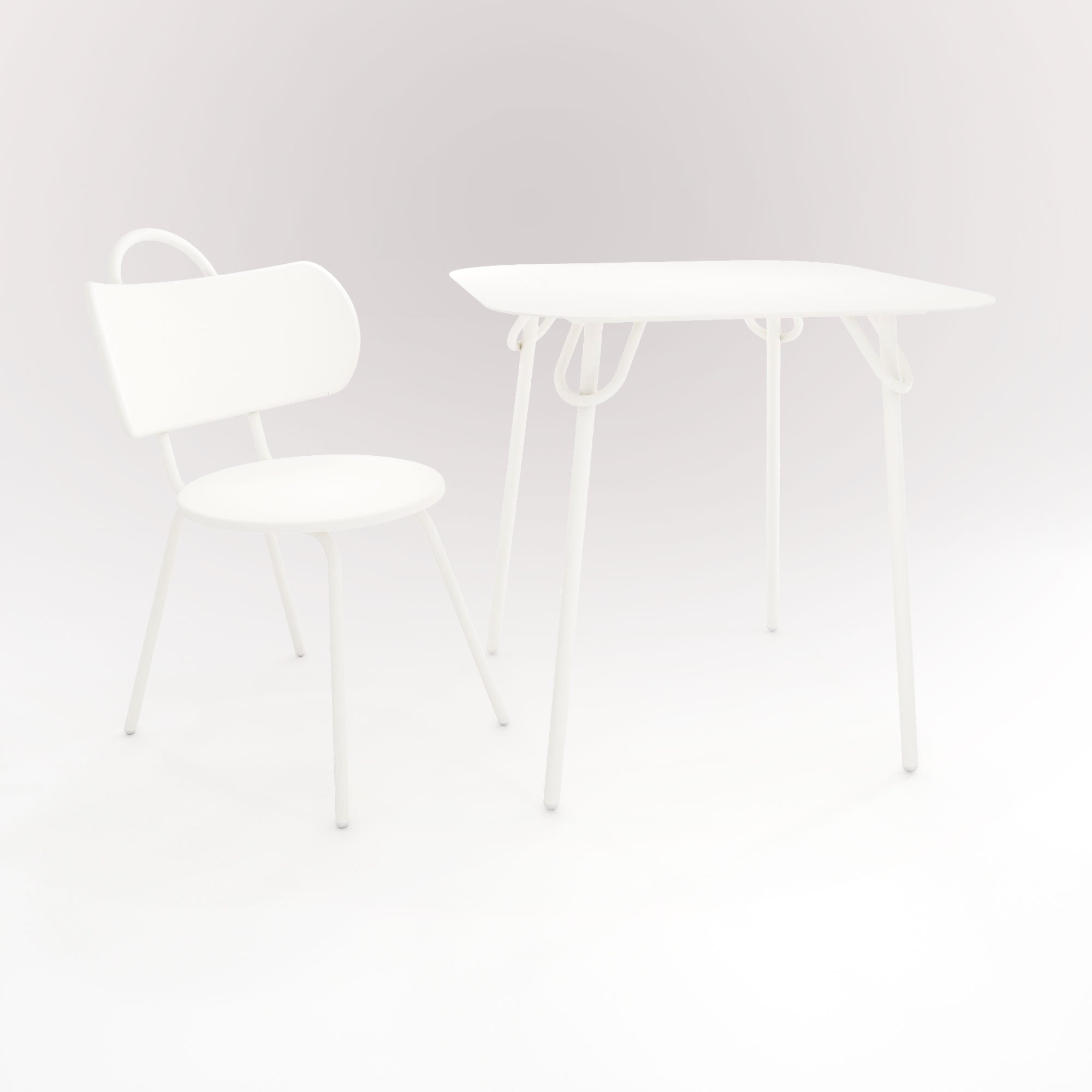Table Duo Swim 75x75cm - H75cm - Neige Matin - bibelo