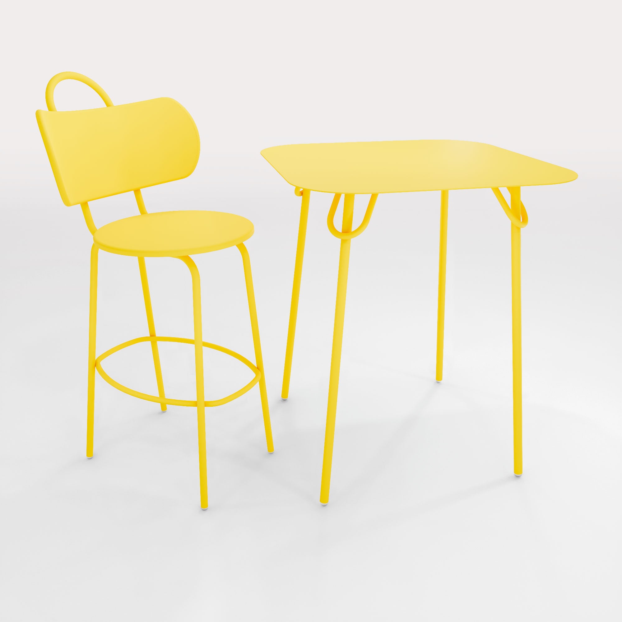 Table Duo Swim 75x75cm - H90cm - Jaune Cédrat - bibelo