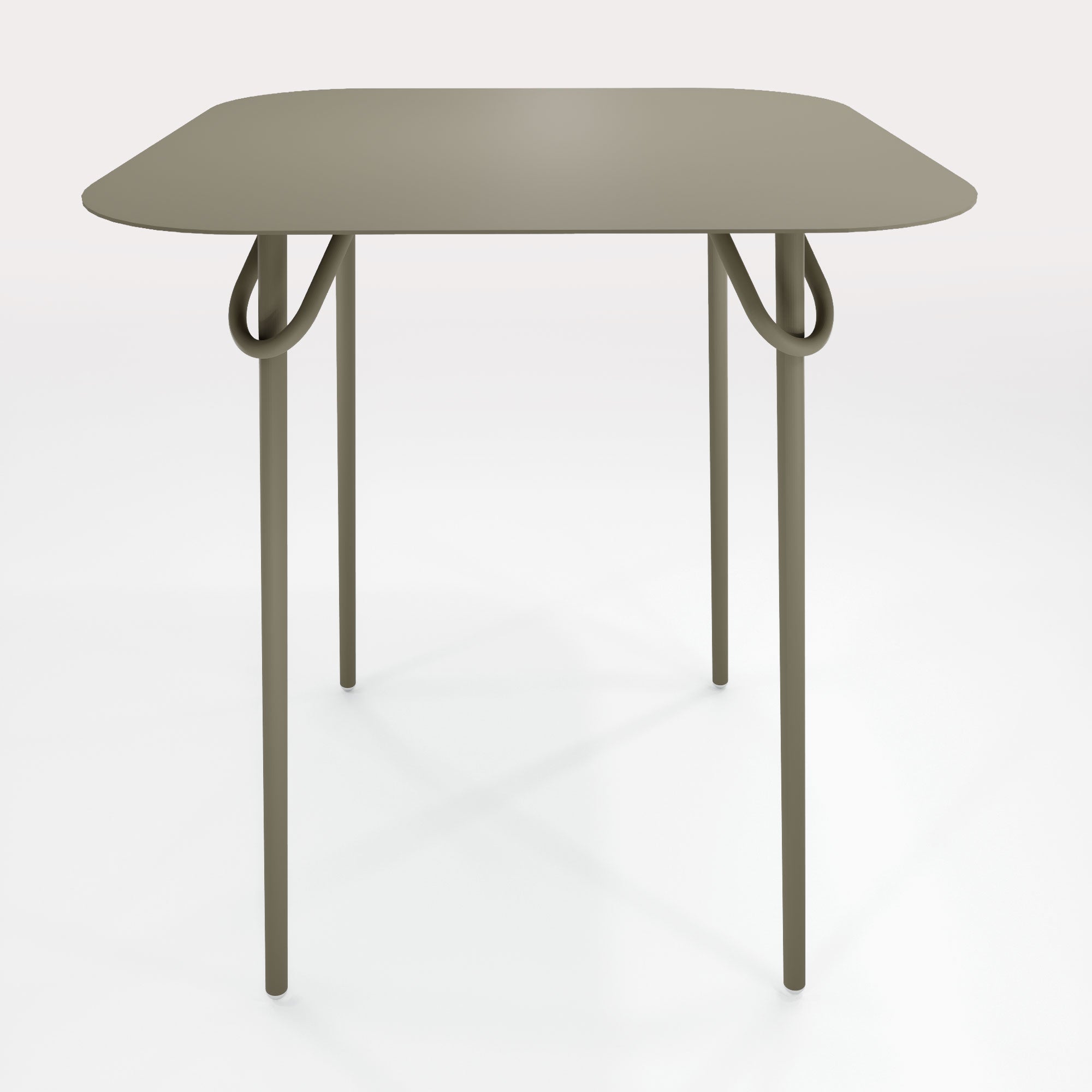 Table Duo Swim 75x75cm - H90cm - Kaki Cendre - bibelo