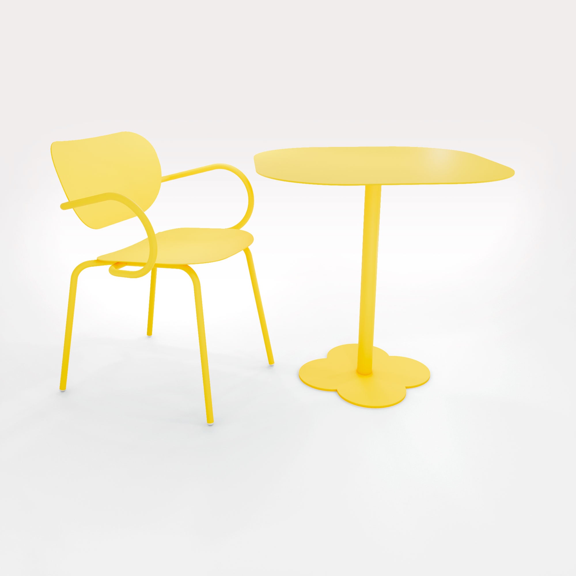 Table Duo Lilypad 72.5x72.5cm - H72cm - Jaune Cédrat - bibelo