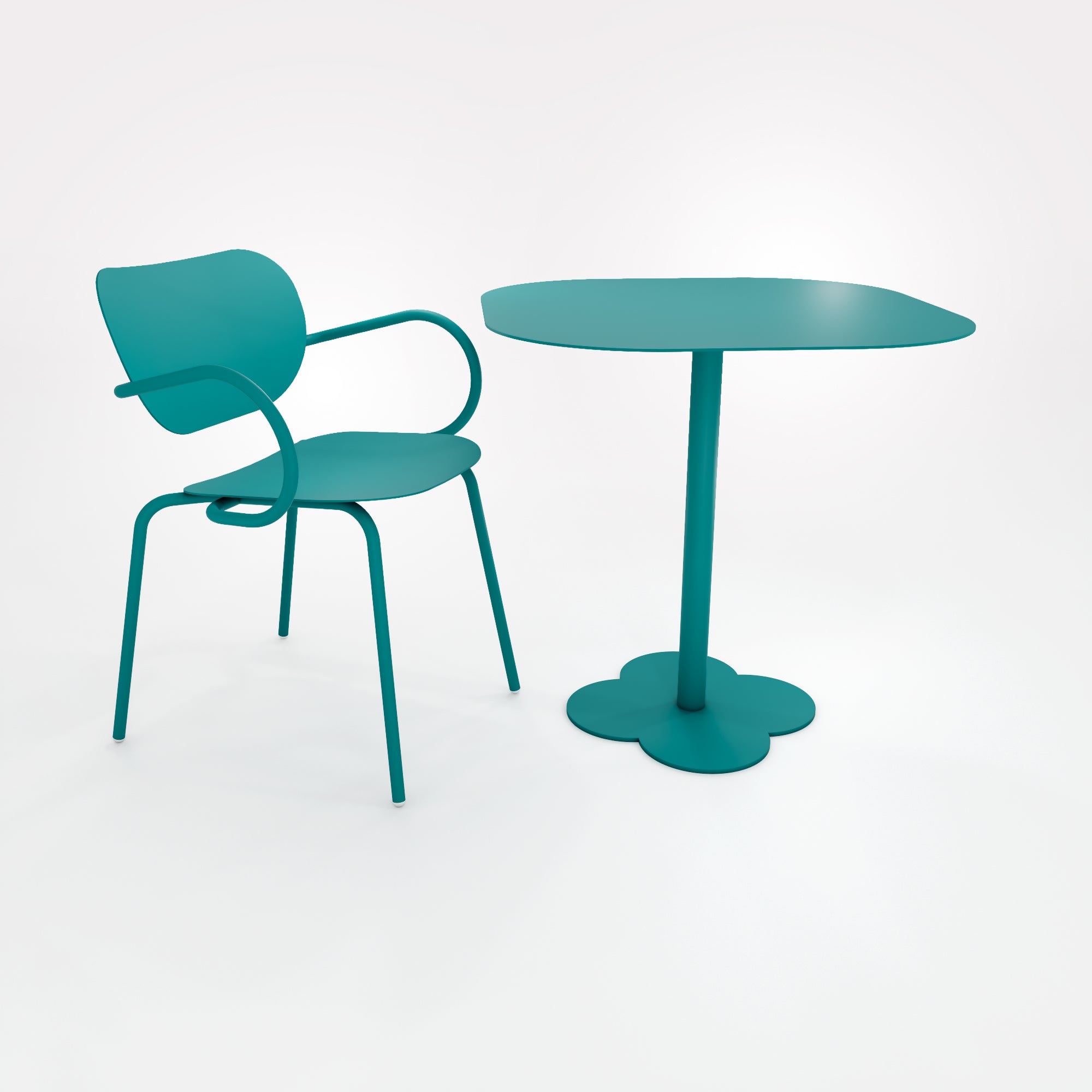 Table Duo Lilypad 72.5x72.5cm - H72cm - Bleu Horizon - bibelo