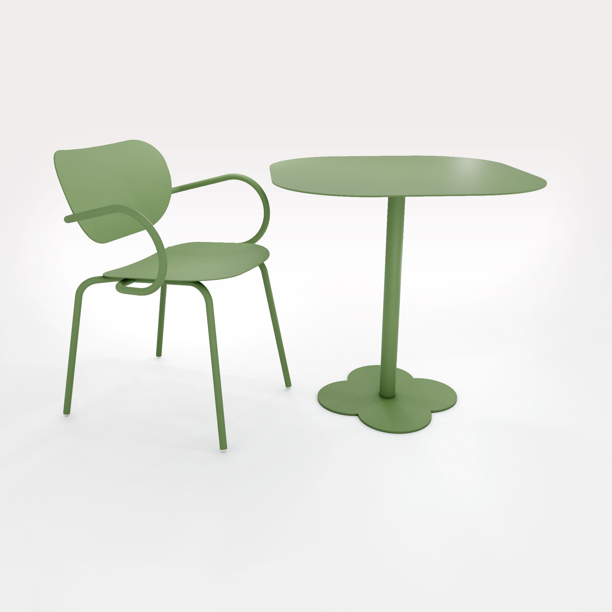 Table Duo Lilypad 72.5x72.5cm - H72cm - Vert Lichen - bibelo