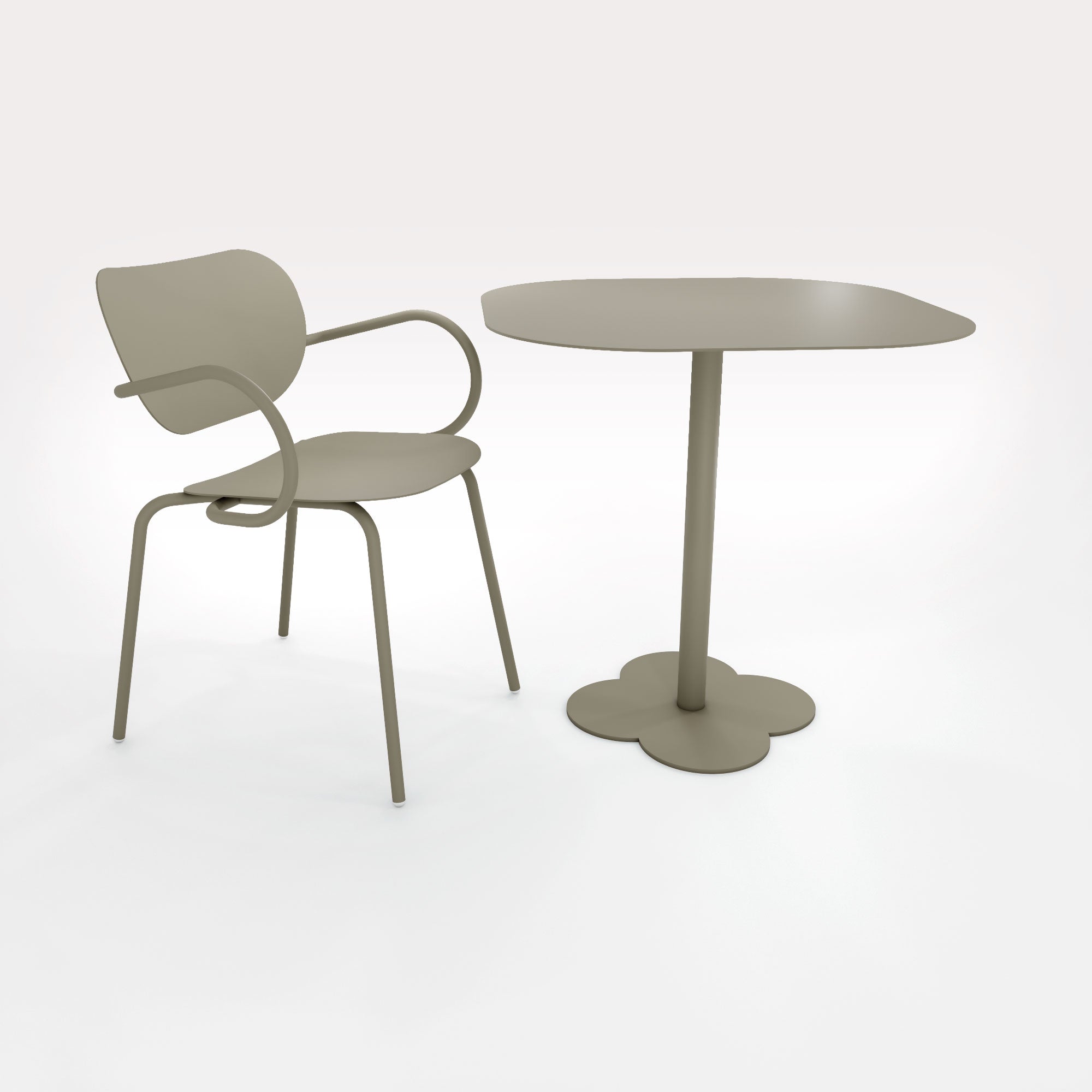 Table Duo Lilypad 72.5x72.5cm - H72cm - Kaki Cendre - bibelo