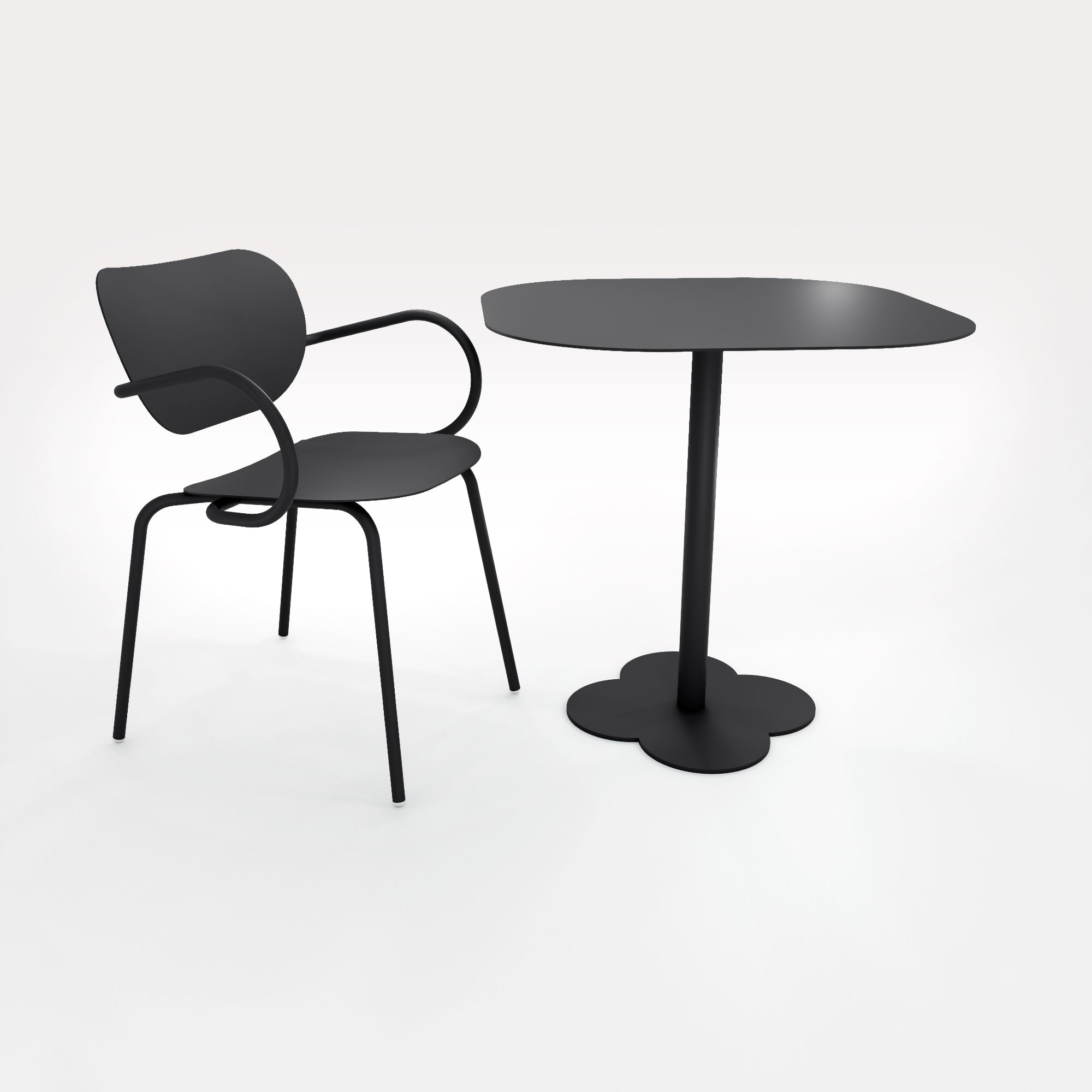 Table Duo Lilypad 72.5x72.5cm - H72cm - Noir Iconique - bibelo