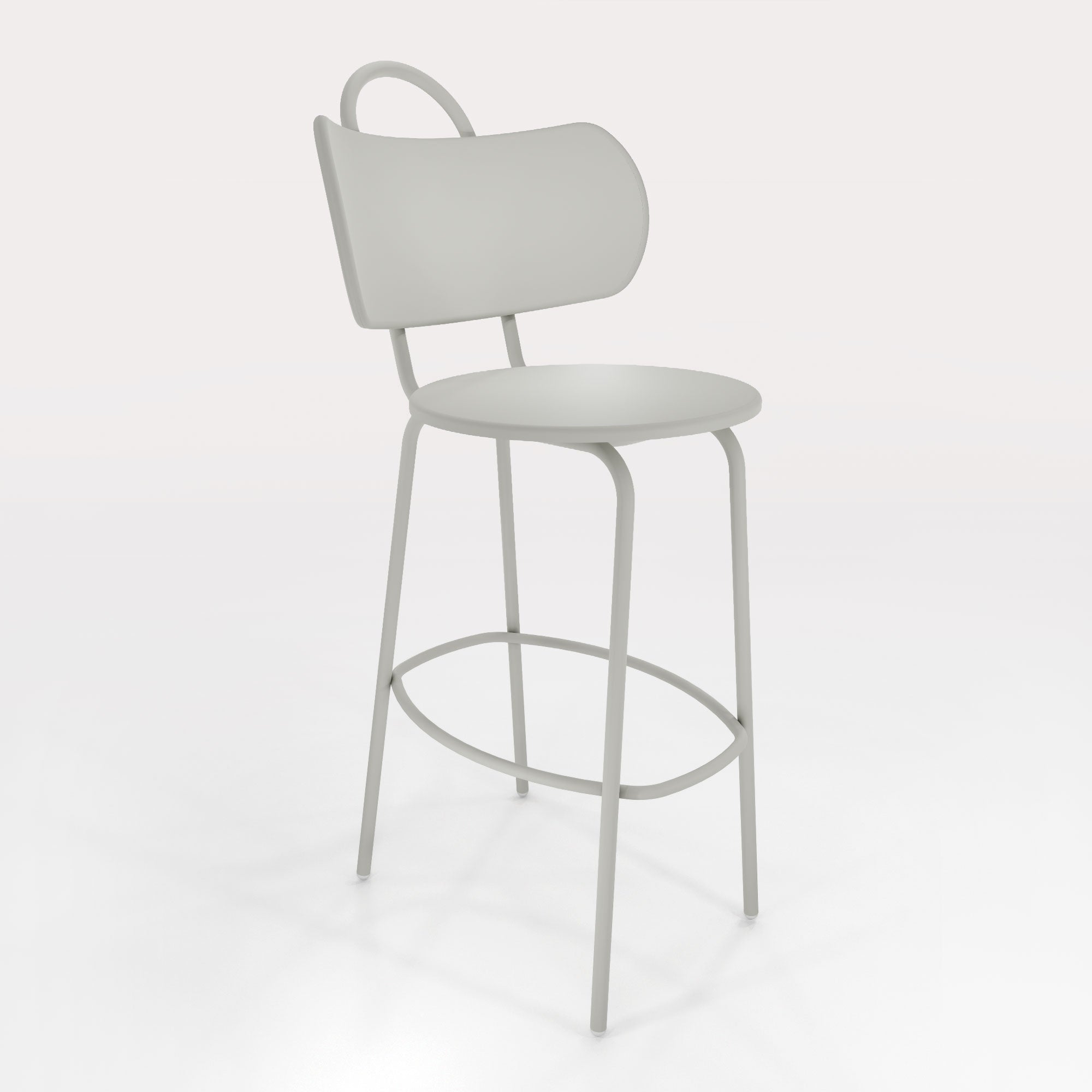 Tabouret Haut Swim H63cm - Gris Galet - bibelo