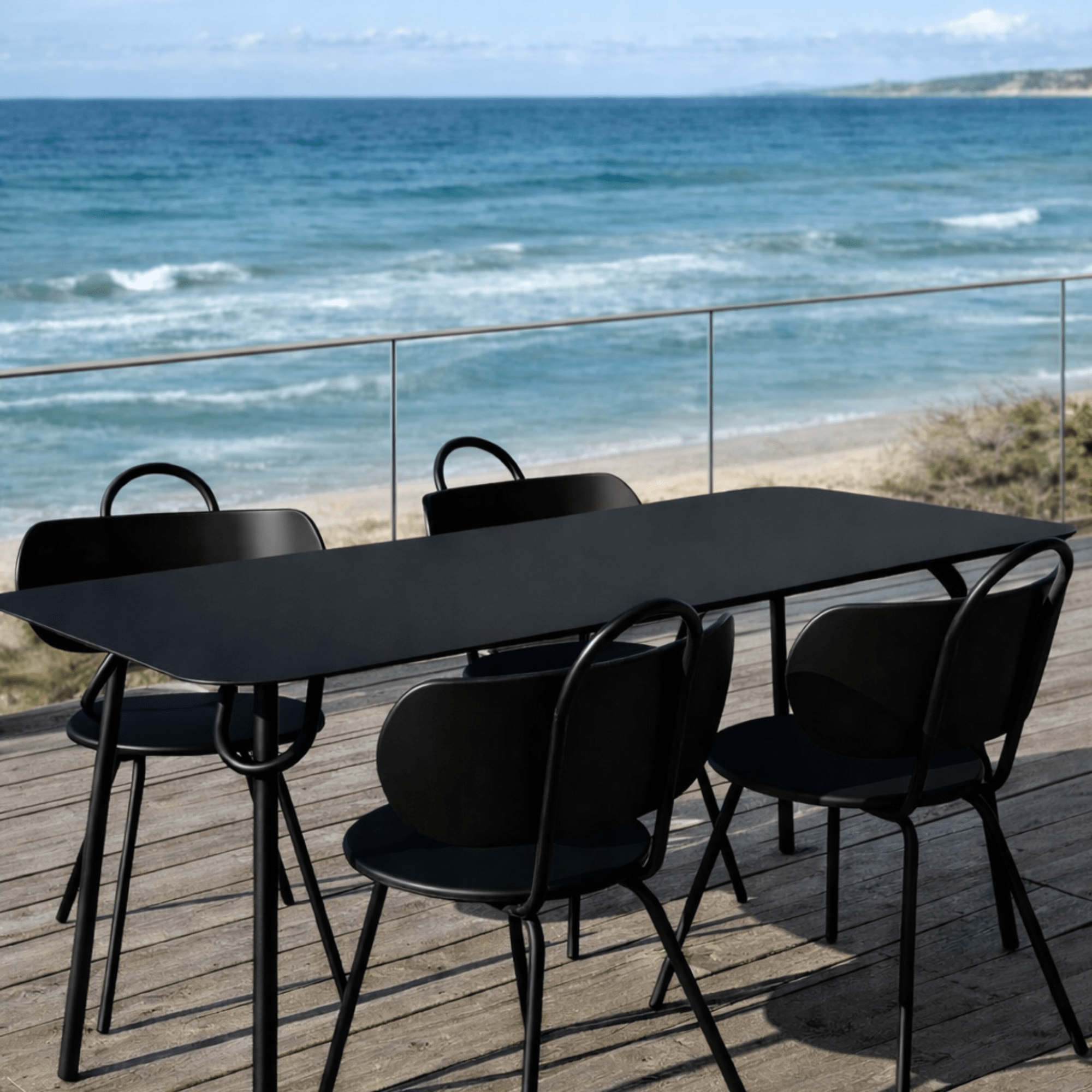 Table Swim 200x100cm - H75cm - Noir Iconique - bibelo