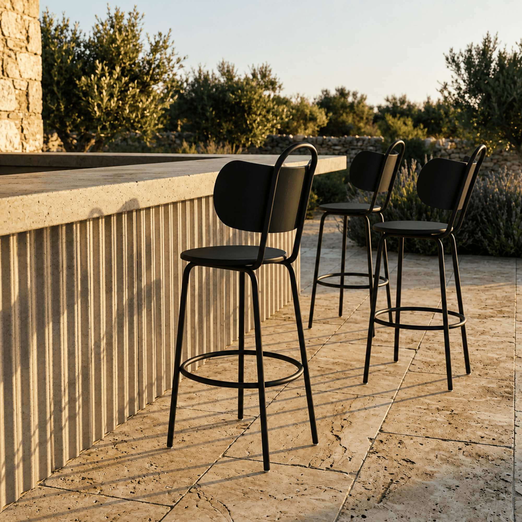 Tabouret Haut Swim H63cm - Noir Iconique - bibelo