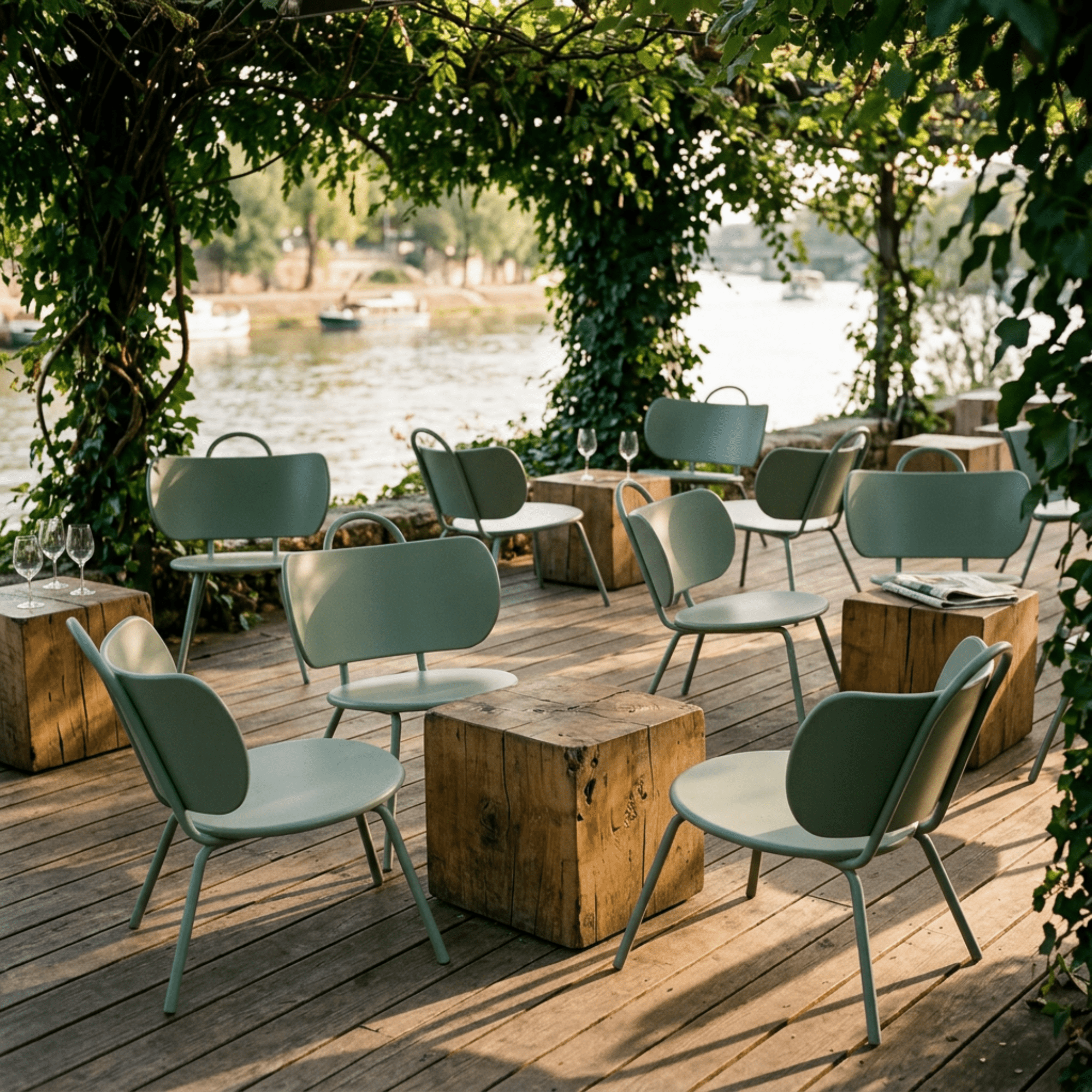 Fauteuil Lounge Swim - Vert Lichen - bibelo