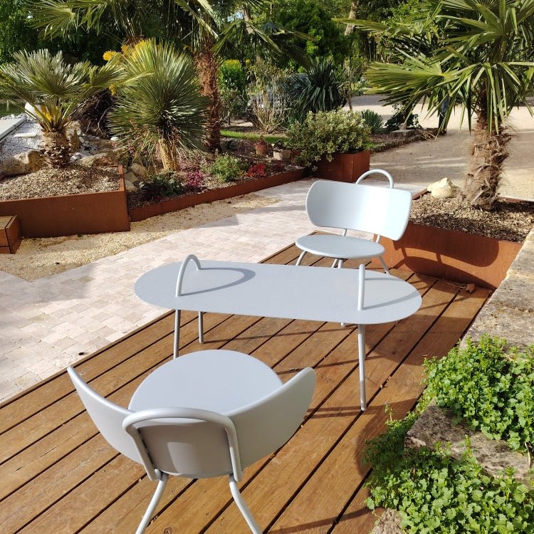 Table Basse Swim 117,5x49cm - Gris Galet - bibelo