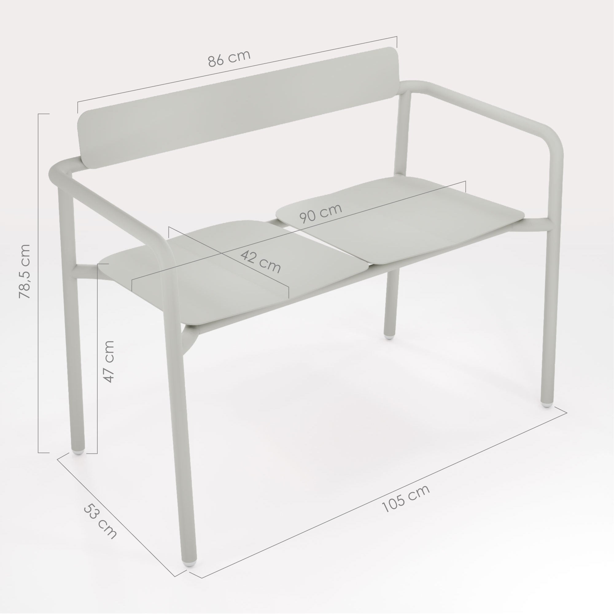 Schéma technique banc Breeze - Neige Matin - bibelo