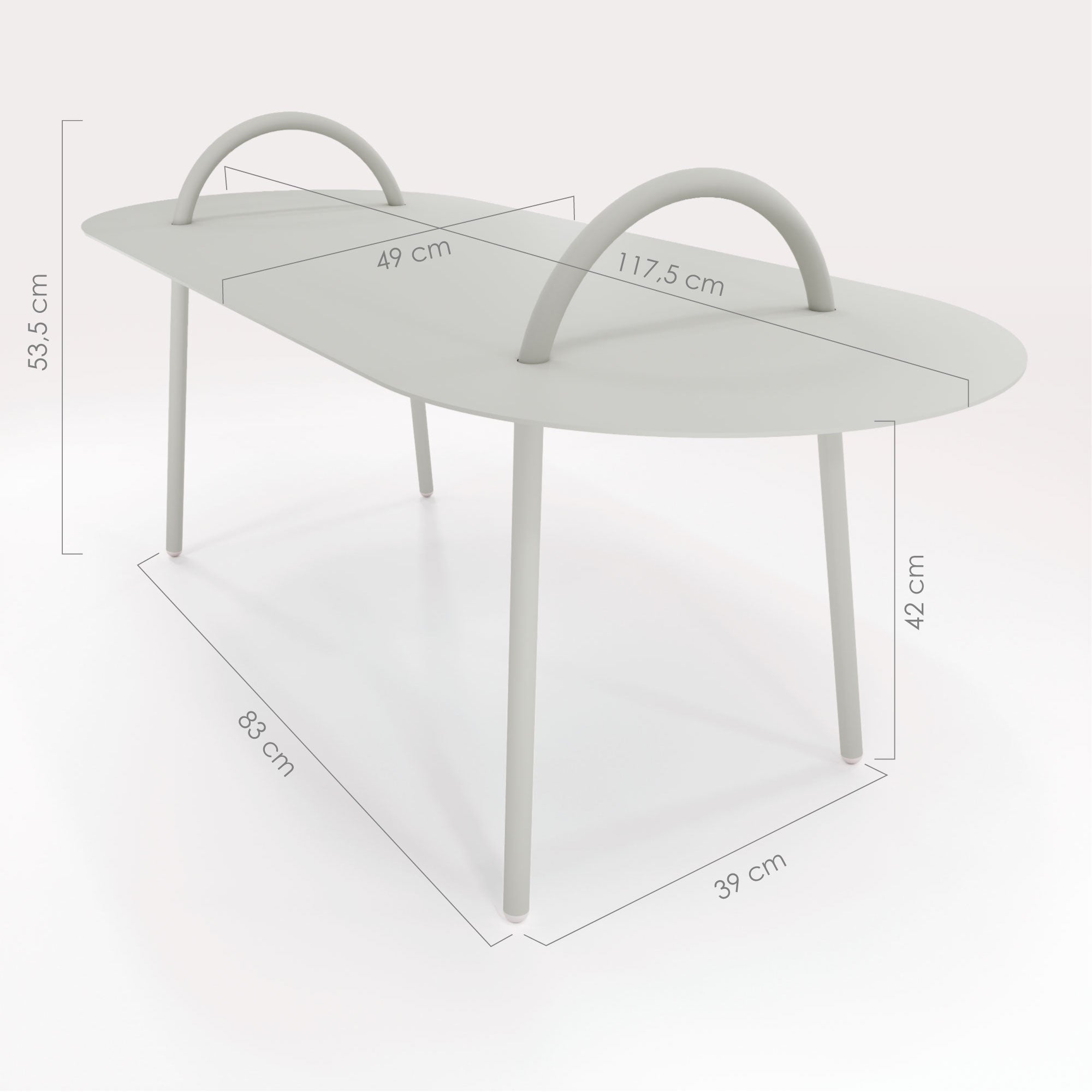 Schéma Technique Table Basse Swim 117,5x49cm - bibelo