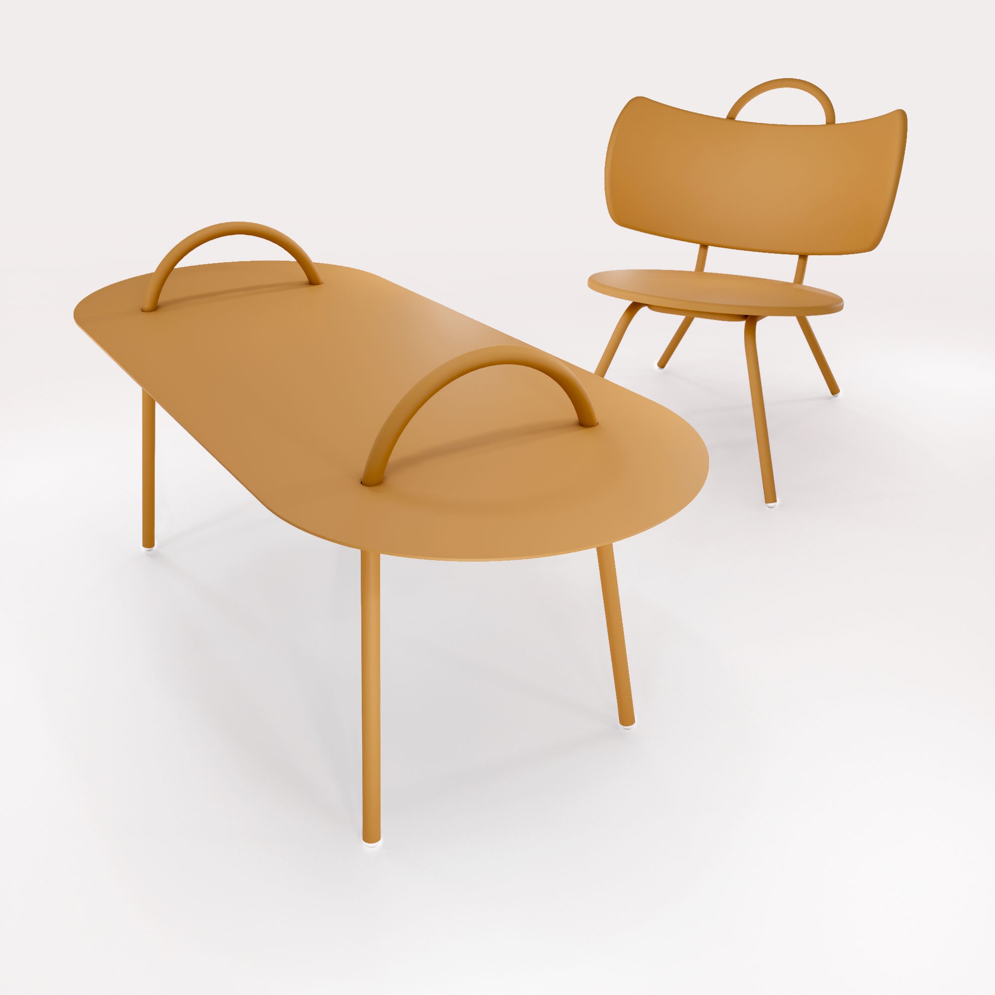 Table Basse Swim 117,5x49cm - Lin Doré - bibelo