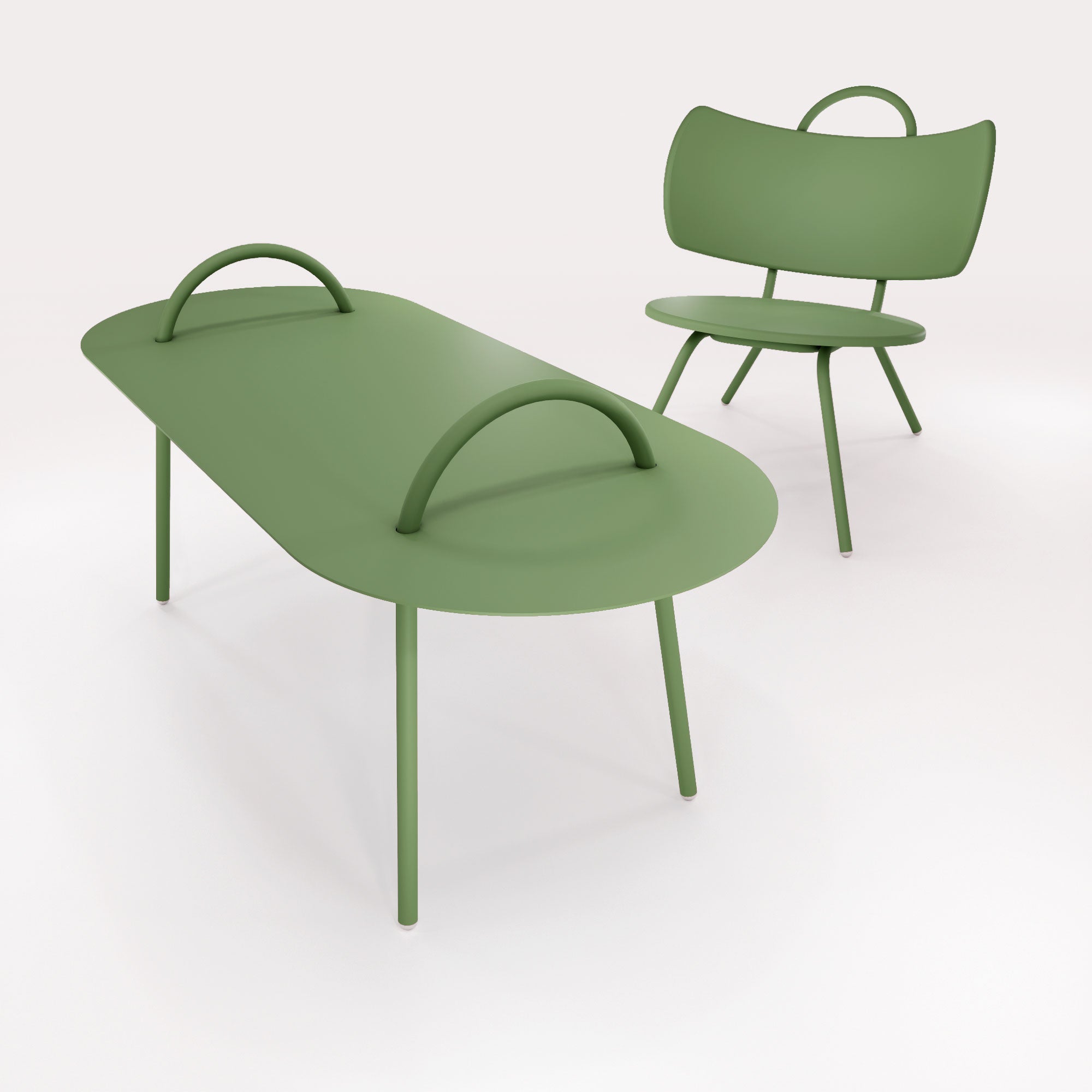 Table Basse Swim 117,5x49cm - Vert Lichen - bibelo