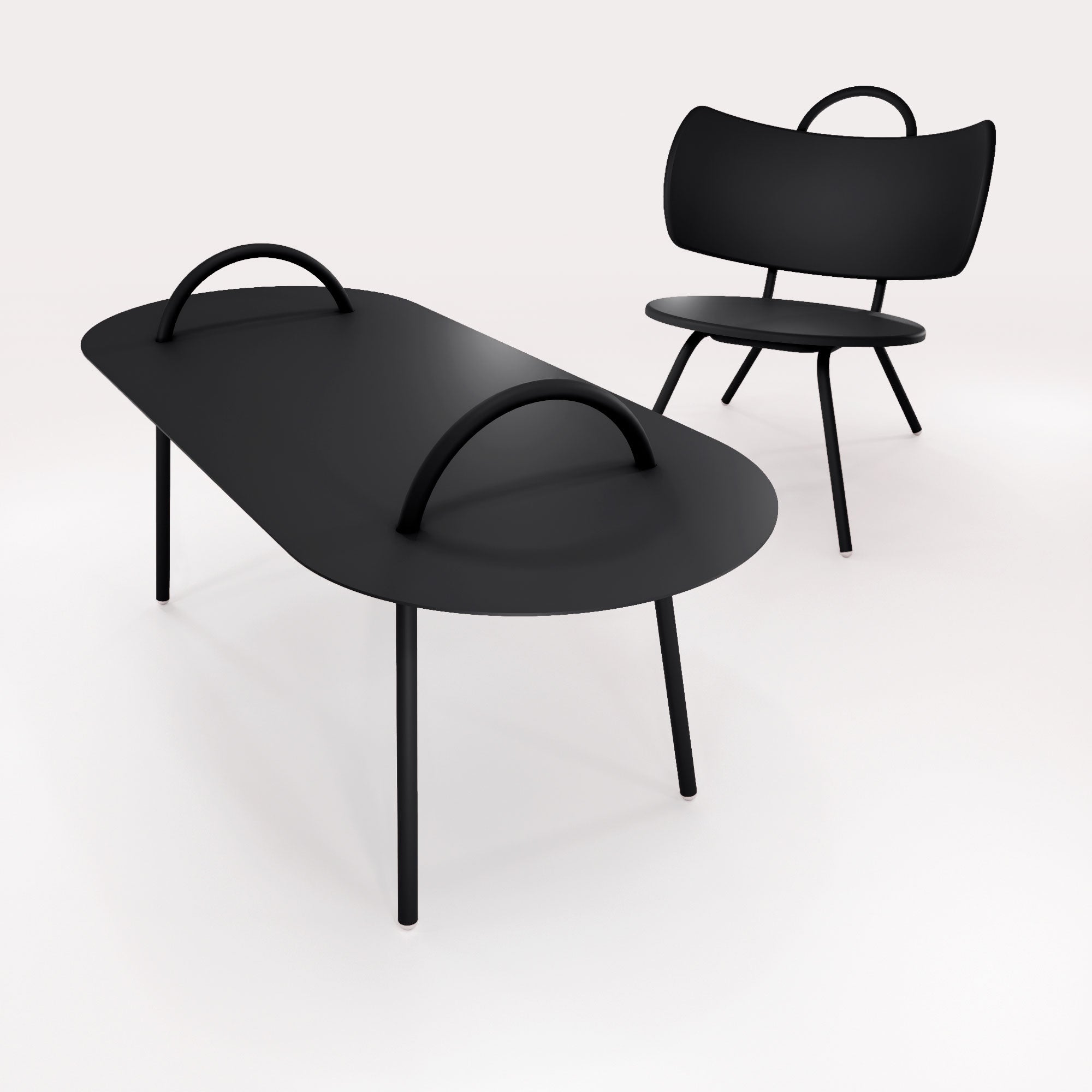 Table Basse Swim 117,5x49cm - Noir Iconique - bibelo