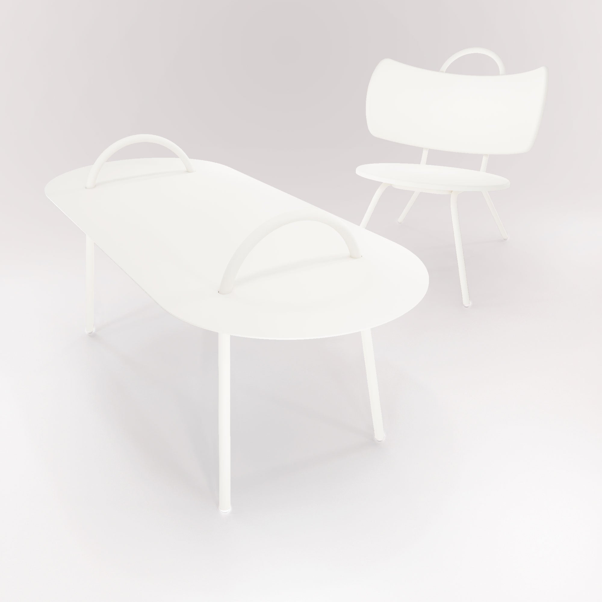 Table Basse Swim 117,5x49cm - Neige Matin - bibelo