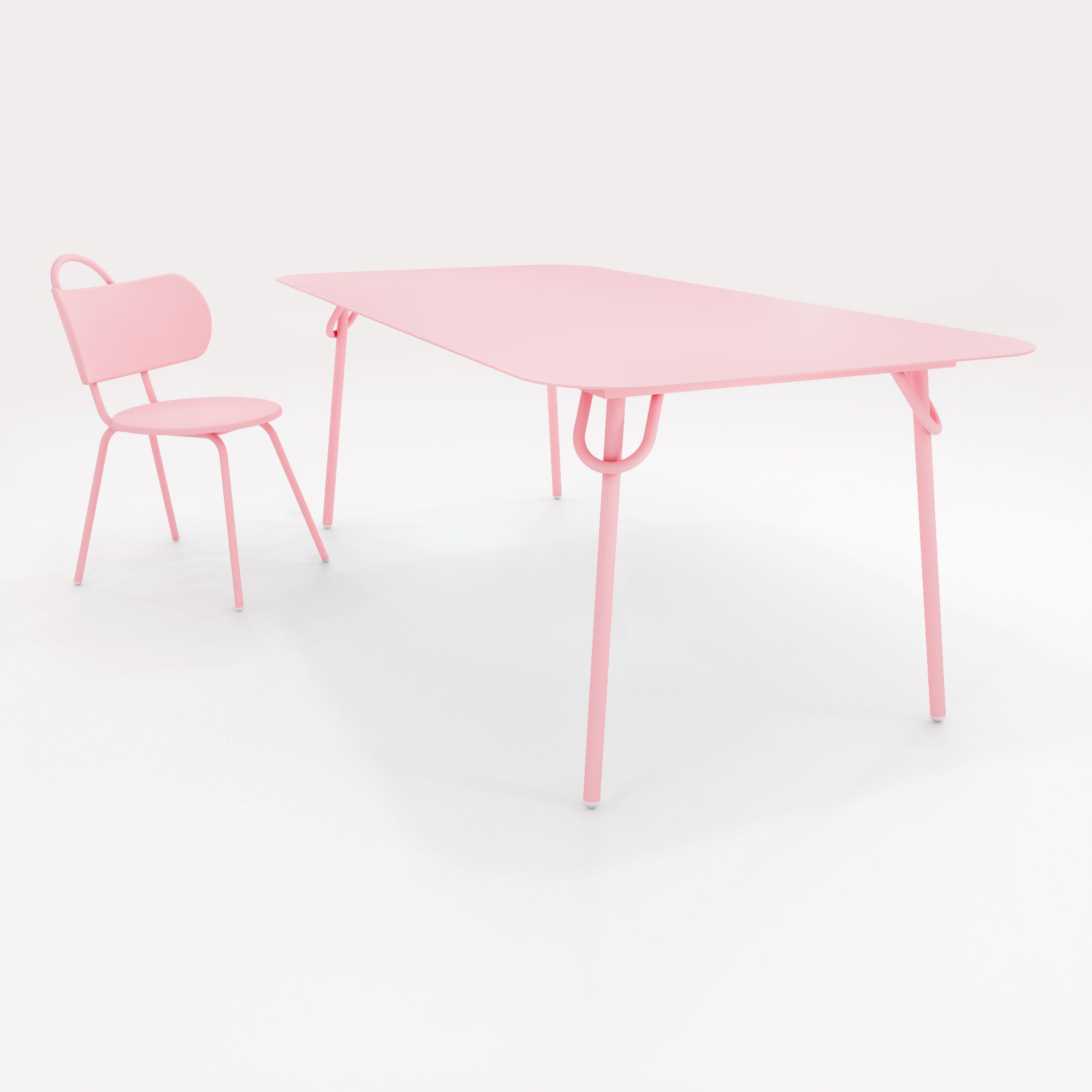 Table Swim 200x100cm - H75cm - Rose Météores - bibelo