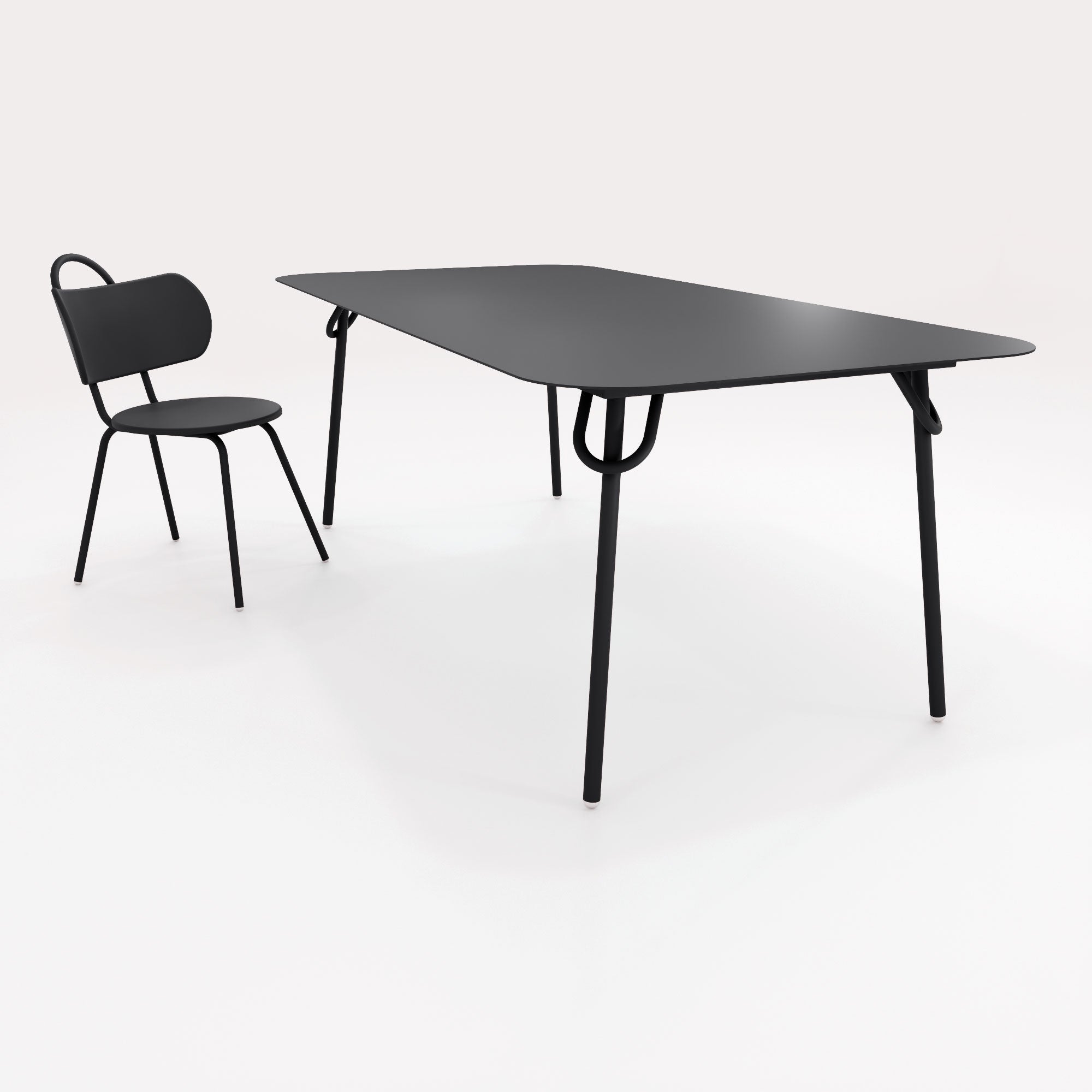Table Swim 200x100cm - H75cm - Noir Iconique - bibelo