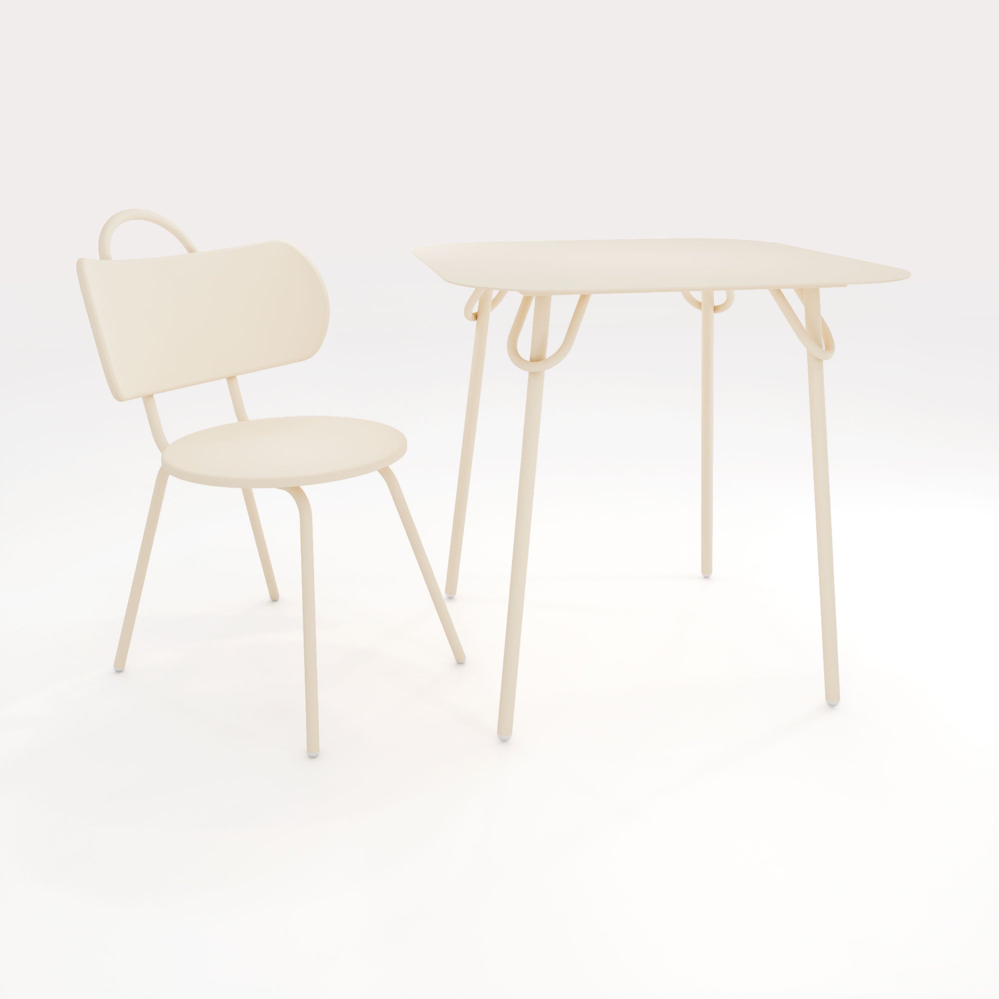 Table Duo Swim 75x75cm - H75cm - Sable Doré - bibelo