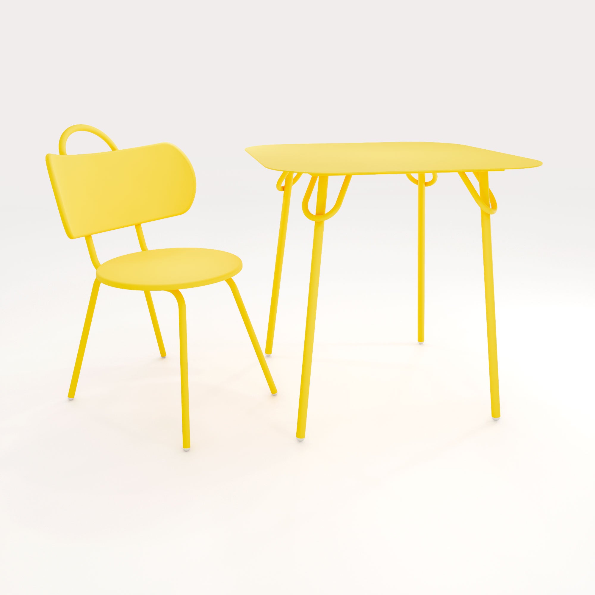 Table Duo Swim 75x75cm - H75cm - Jaune Cédrat - bibelo