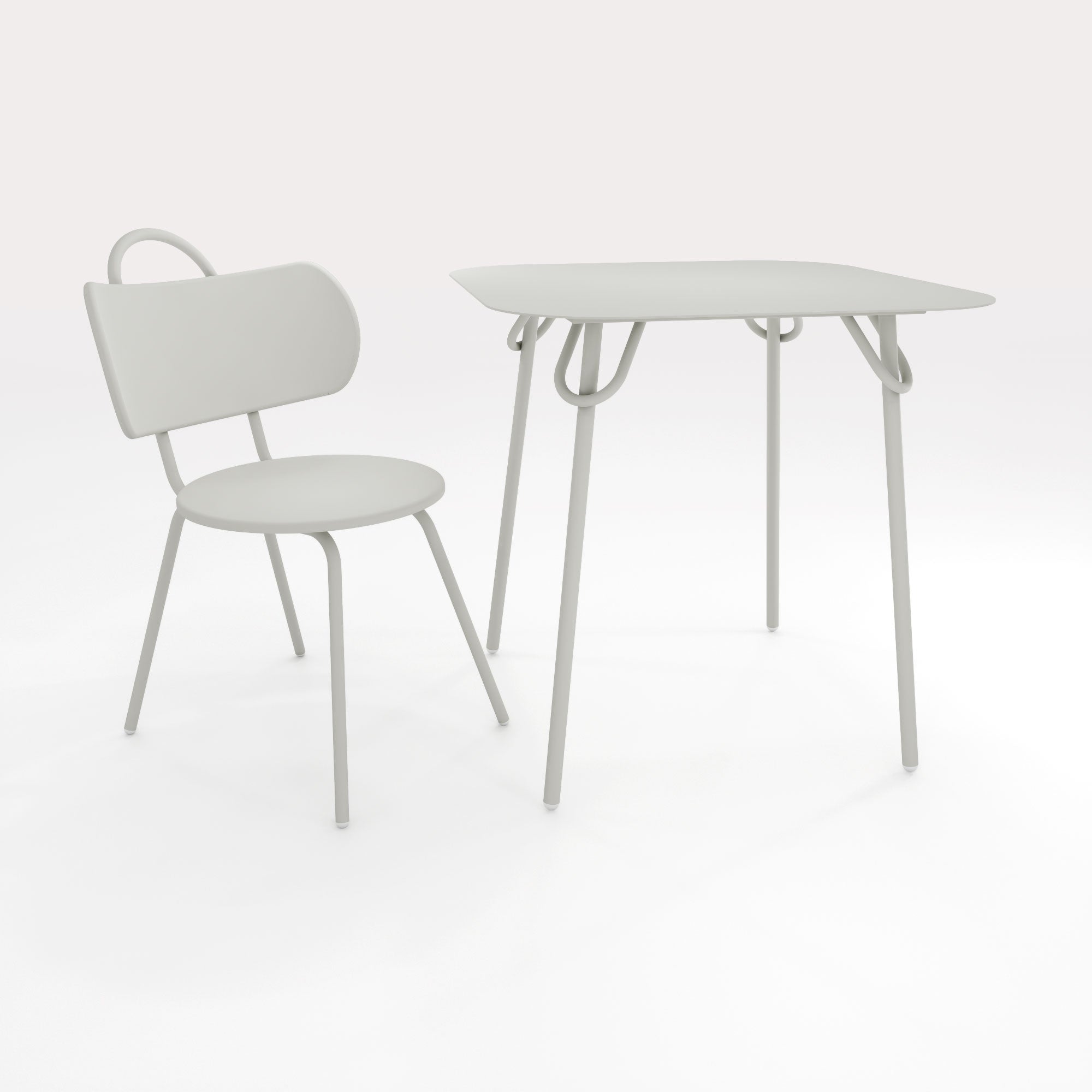Table Duo Swim 75x75cm - H75cm - Gris Galet - bibelo