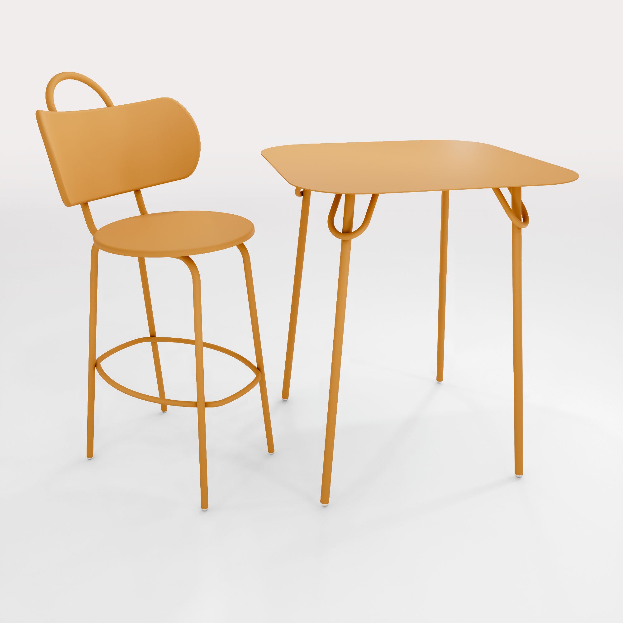 Table Duo Swim 75x75cm - H90cm - Lin Doré - bibelo