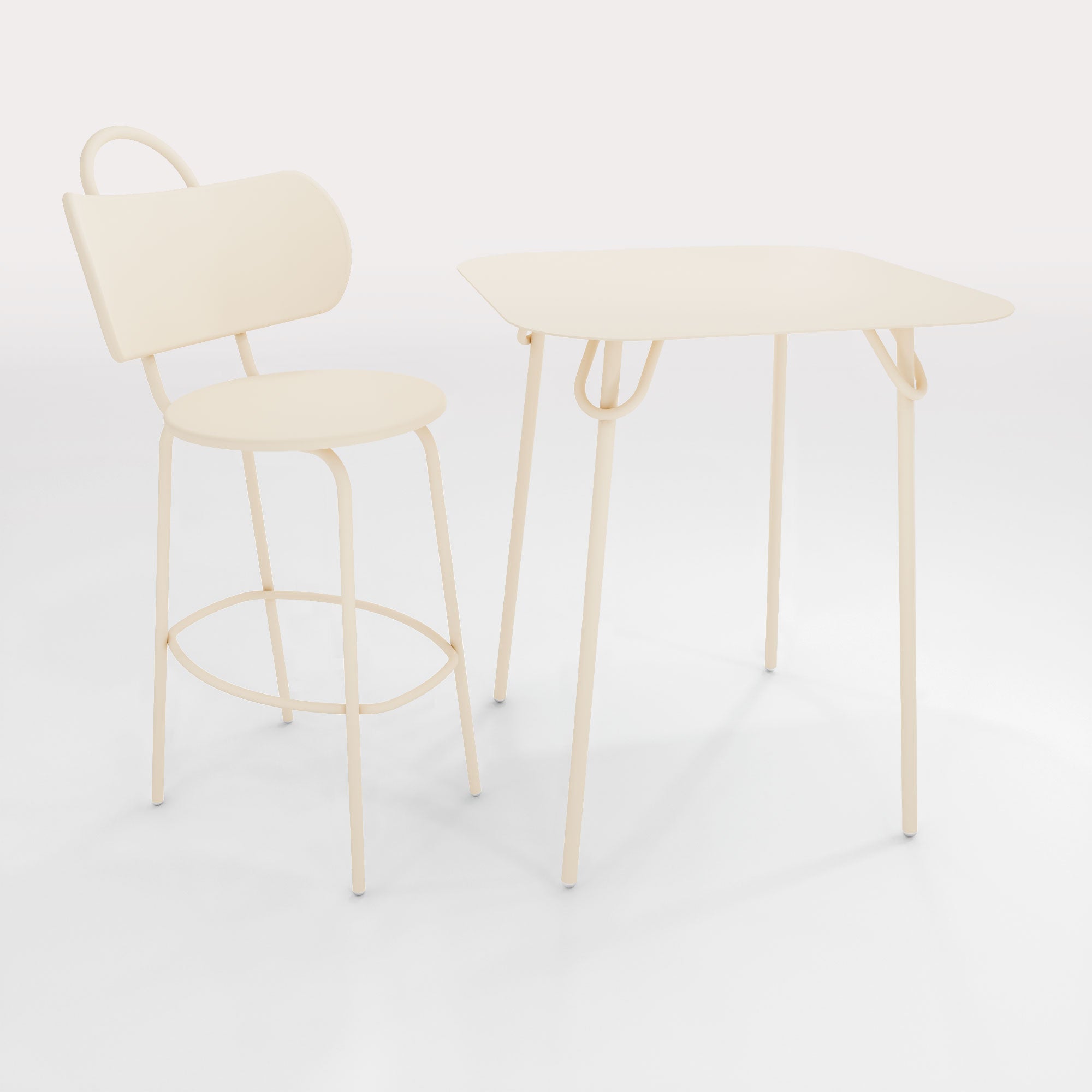 Table Duo Swim 75x75cm - H90cm - Sable Doré - bibelo