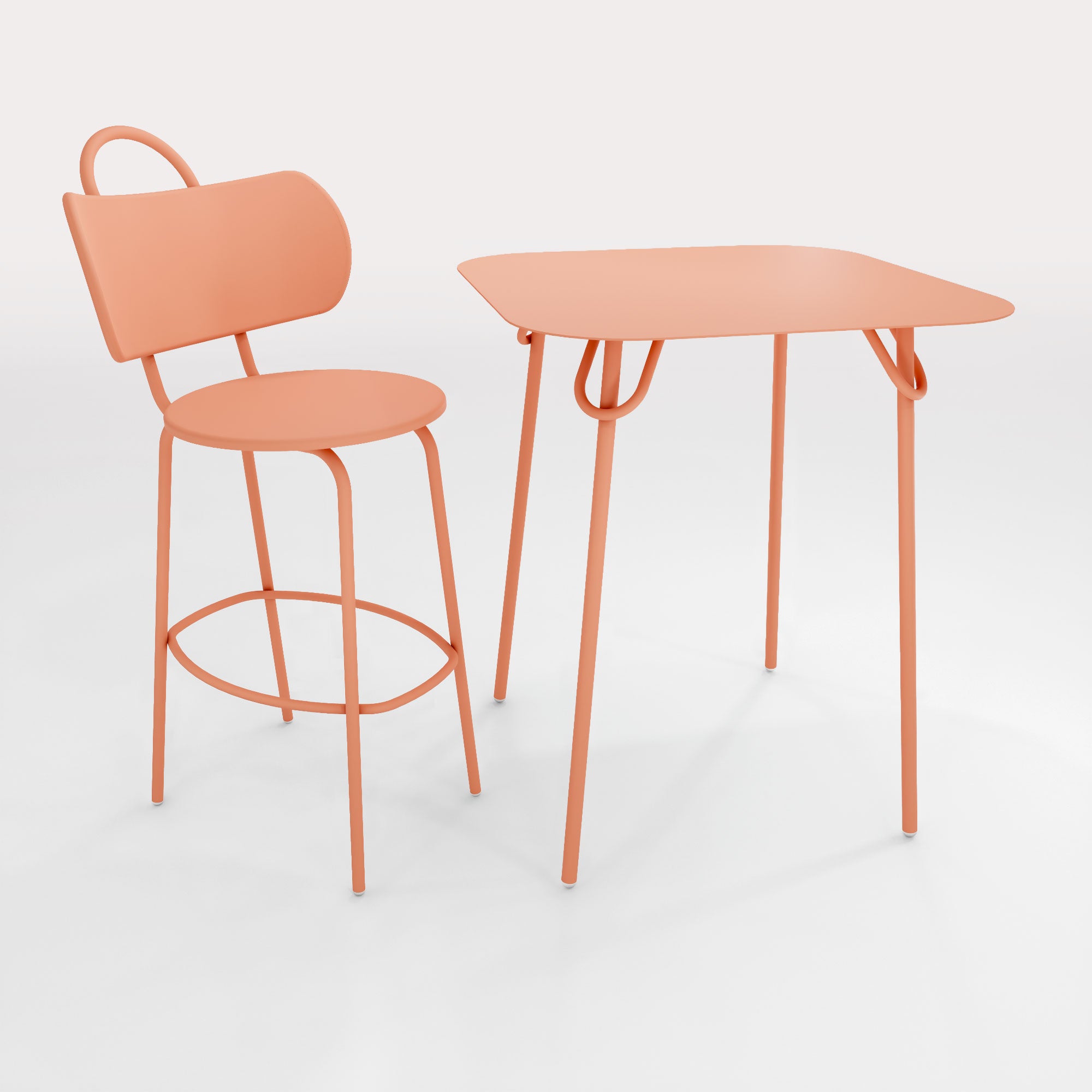 Table Duo Swim 75x75cm - H90cm - Terracotta Nuage - bibelo