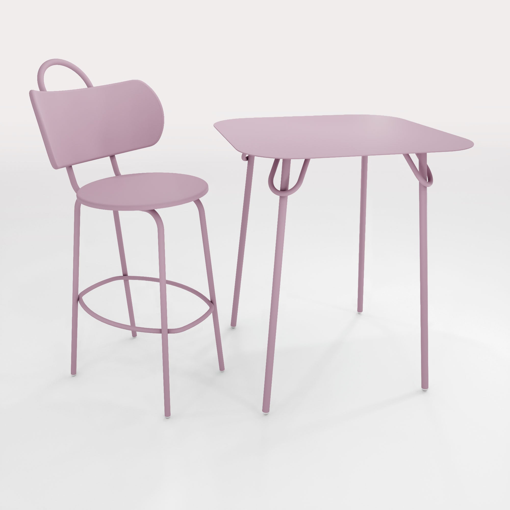 Table Duo Swim 75x75cm - H90cm - Brume Lavande - bibelo