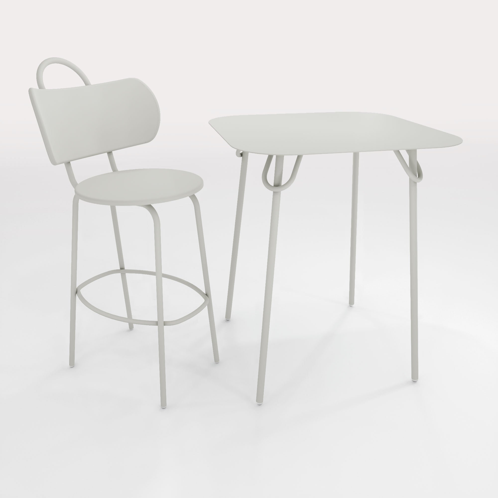 Table Duo Swim 75x75cm - H90cm - Gris Galet - bibelo