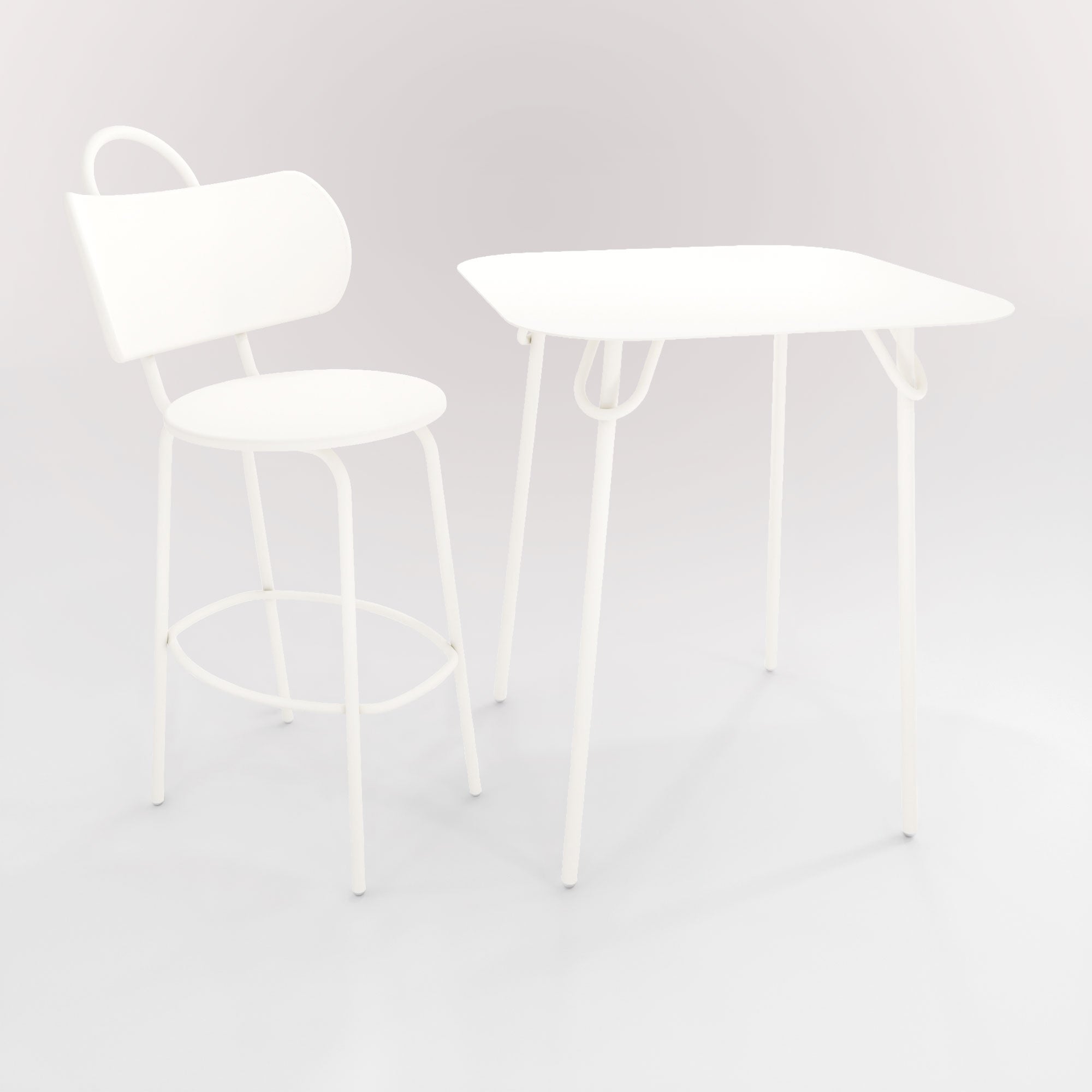 Table Duo Swim 75x75cm - H90cm - Neige Matin - bibelo