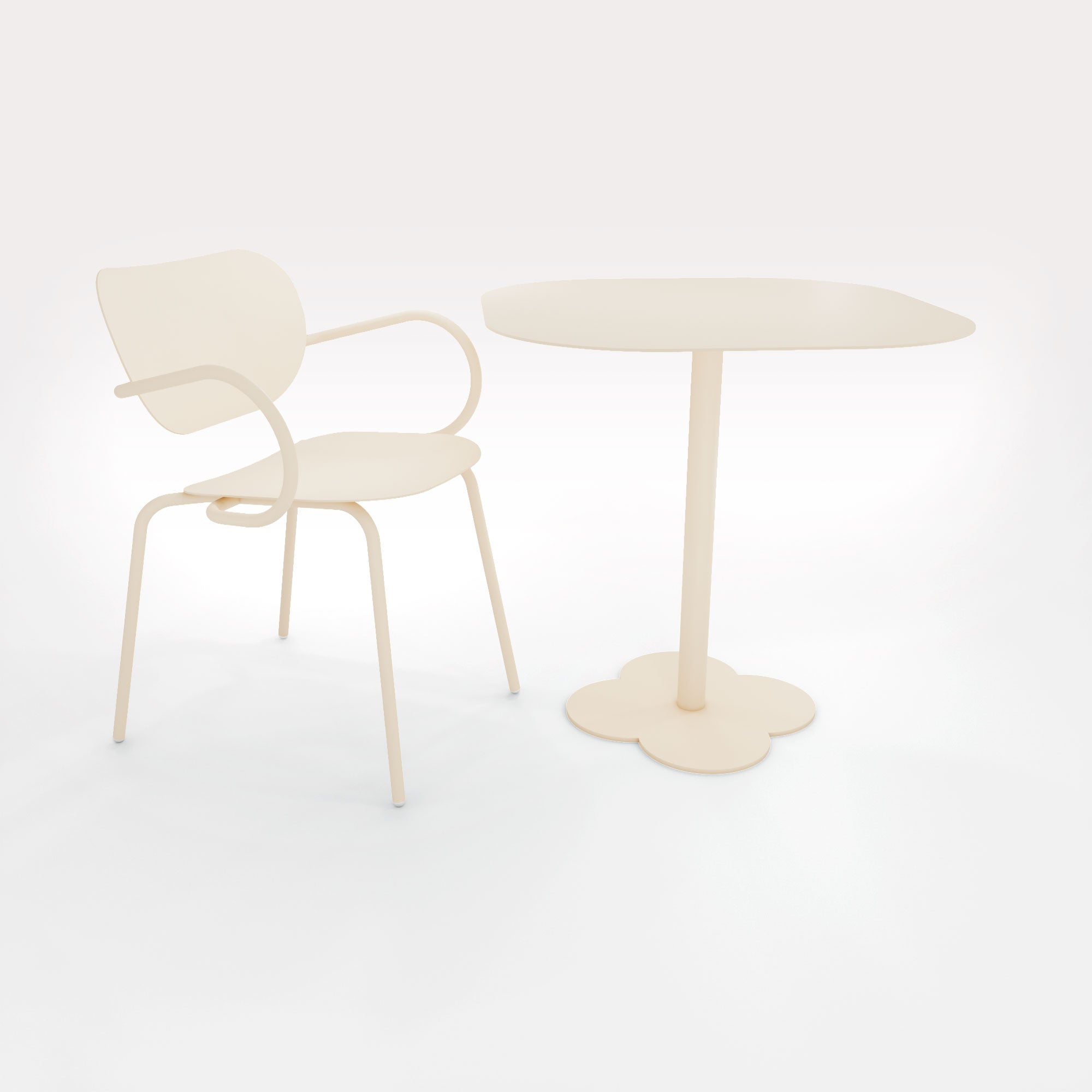 Table Duo Lilypad 72.5x72.5cm - H72cm - Sable Doré - bibelo
