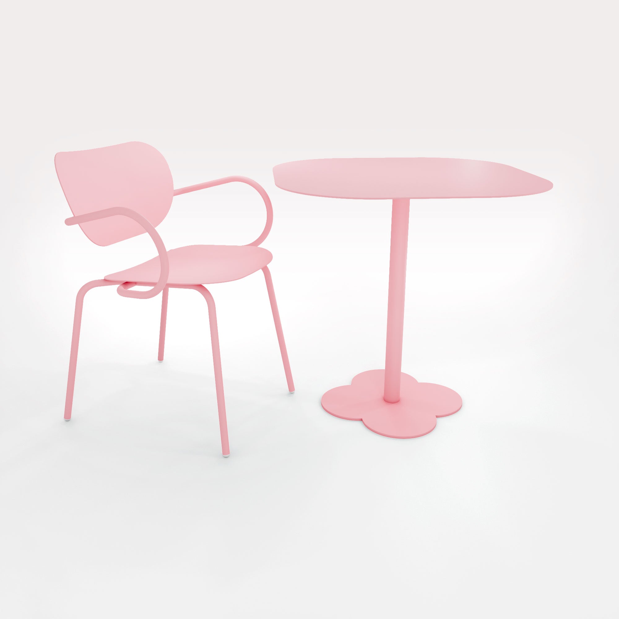 Table Duo Lilypad 72.5x72.5cm - H72cm - Rose Météores - bibelo
