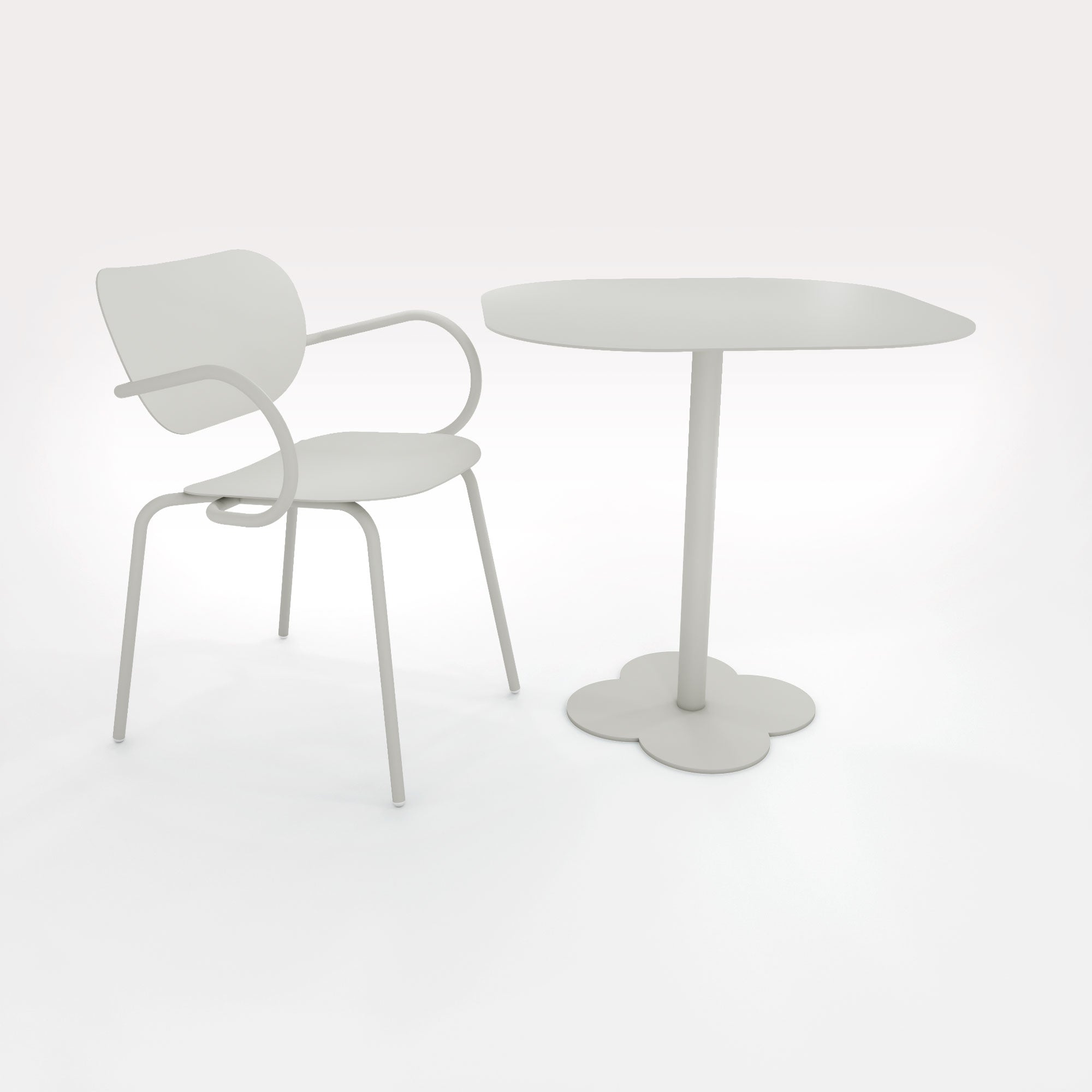 Table Duo Lilypad 72.5x72.5cm - H72cm - Gris Galet - bibelo