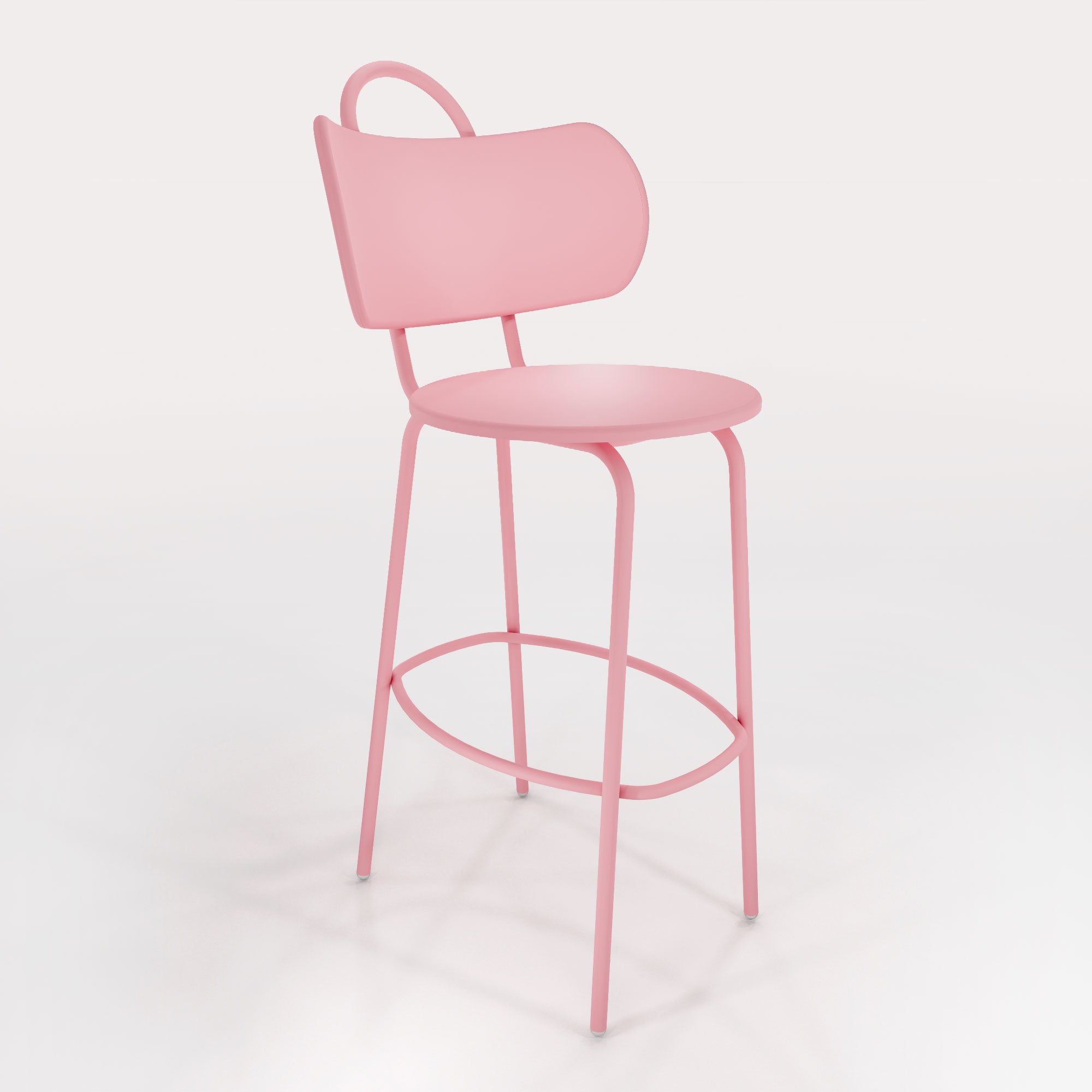 Tabouret Haut Swim H63cm - Rose Météores - bibelo