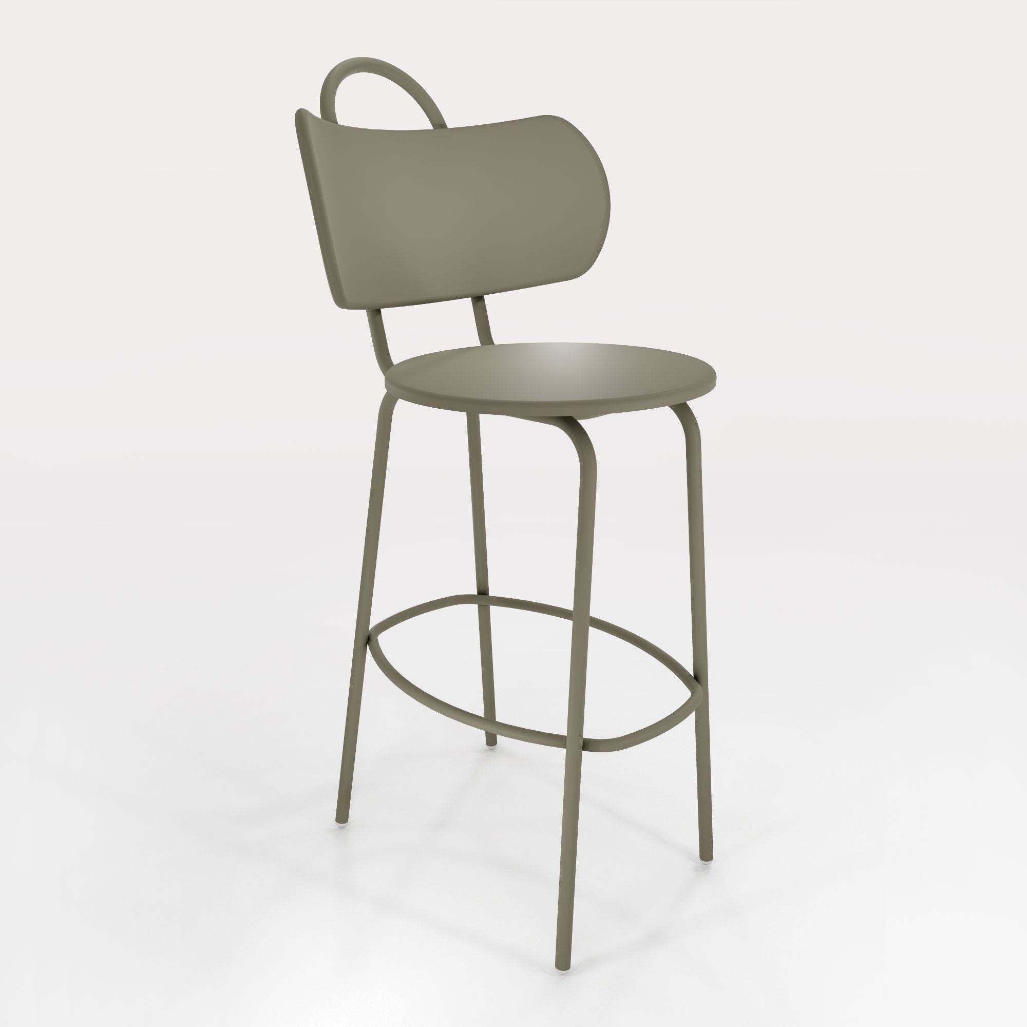Tabouret Haut Swim H63cm - Kaki Cendre - bibelo